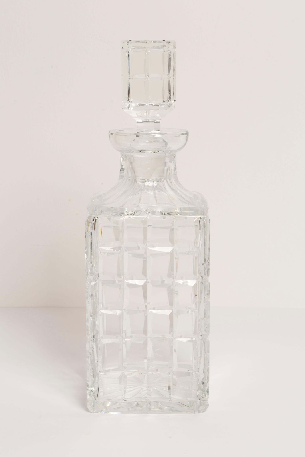 Mid Century Transparent Crystal Glass Decanter With Stopper, Europe, 1960s photo furniture
