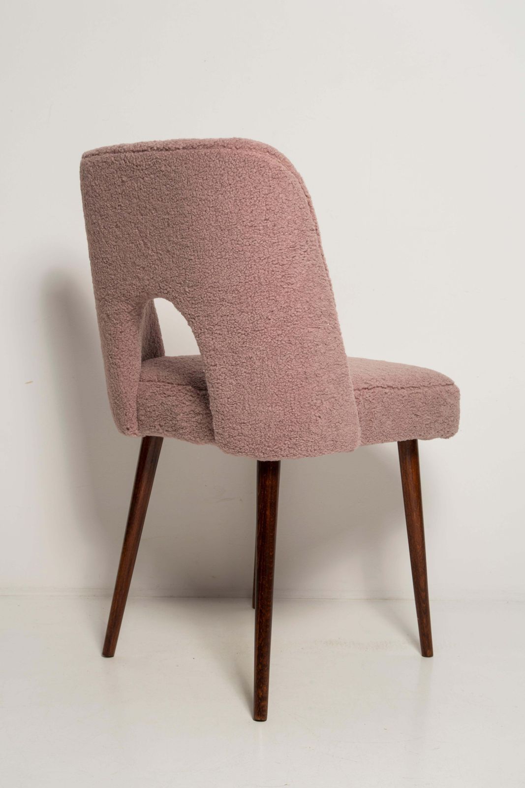 photo for sale Midcentury Pink Bouclé 'Shell' Chair, Europe, 1960s