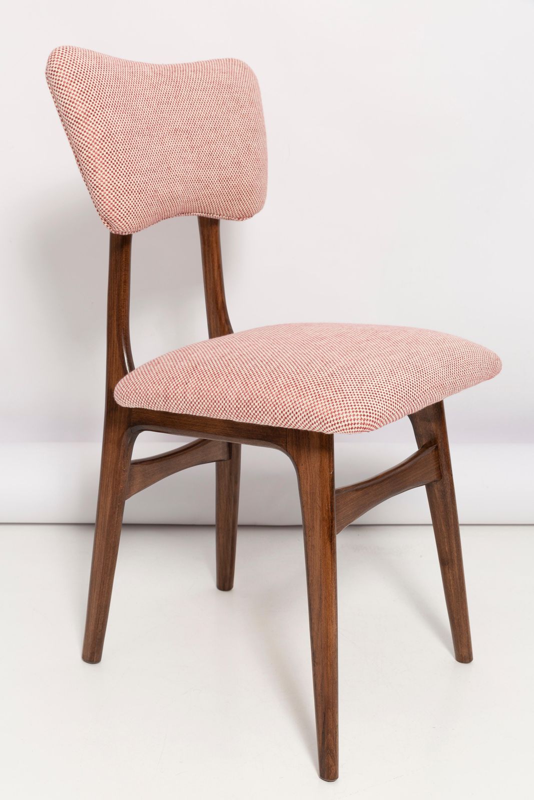 Mid Century Butterfly Dining Chair, Peony Cotton, Poland, 1960s photo vinterior