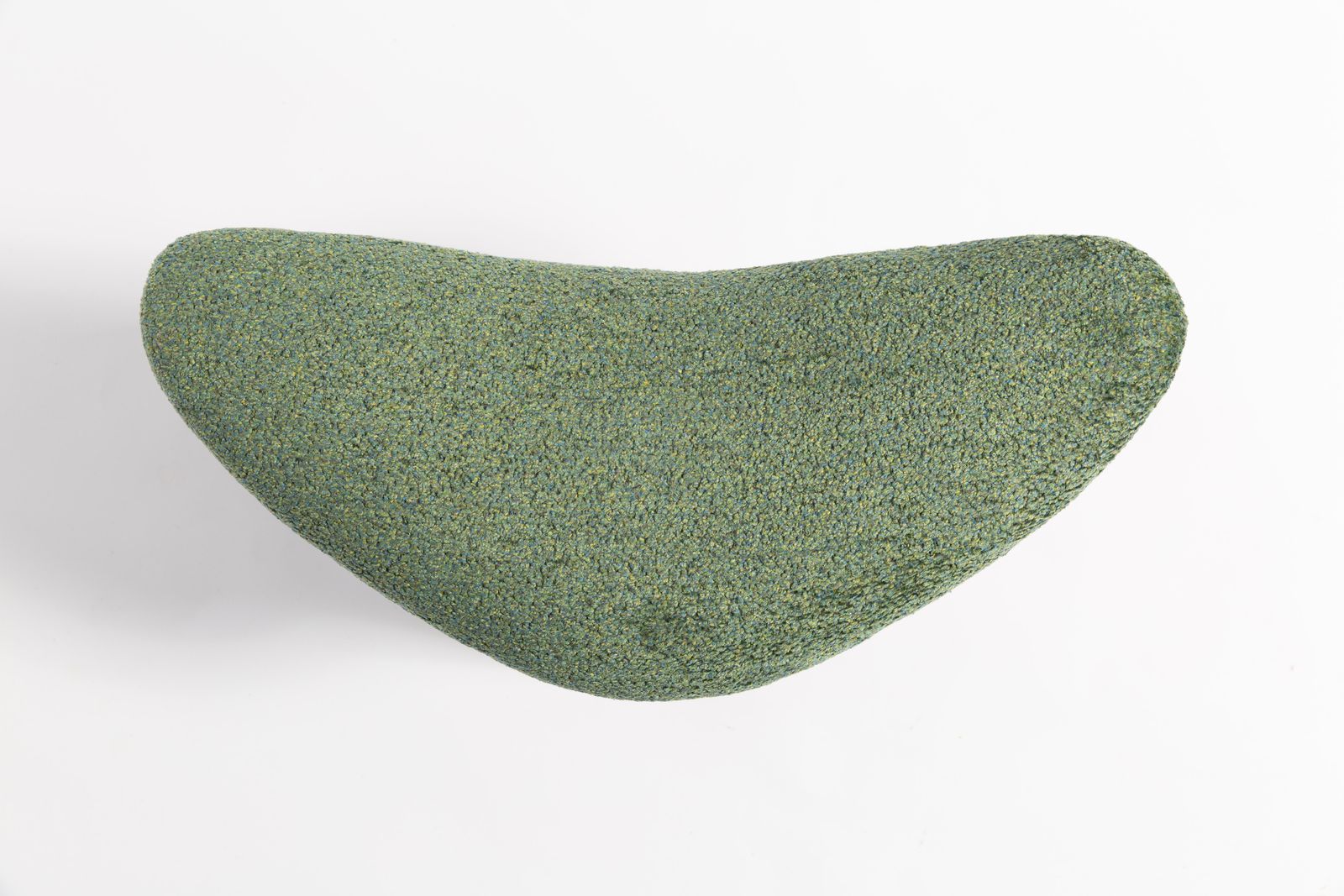photo vinterior Mid Century Heart Fauteuil En Kruk, Groen Fluweel, Donker Hout, Europa, Ca. Jaren 1960