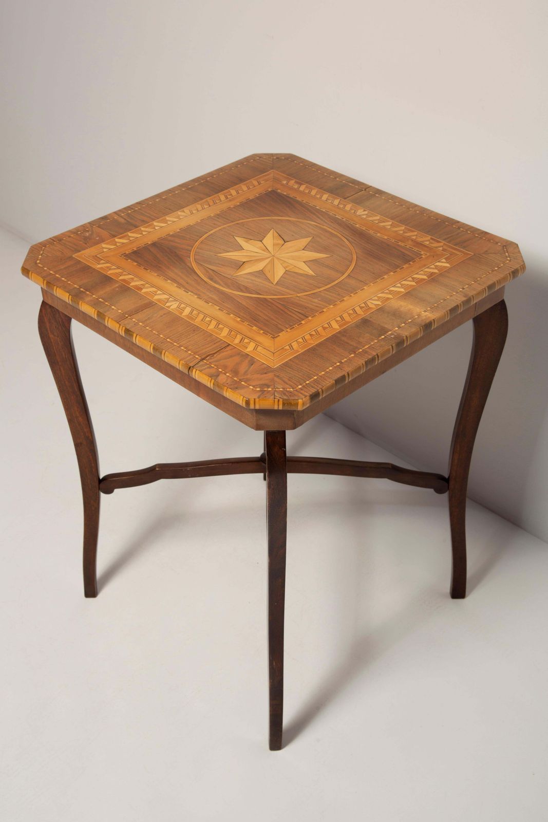 Mid Century Modern Coffee Table, Vintage, Art Deco, Star Marquetry, 1960s photo Furniture