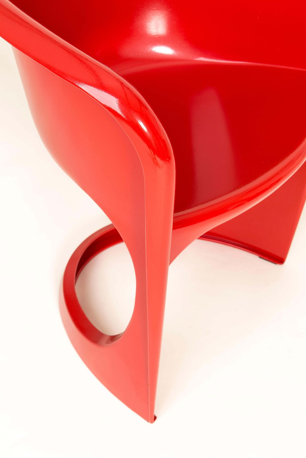 Mid Century Glossy Red Cado Chair, Steen østergaard, 1974 photo 850.0