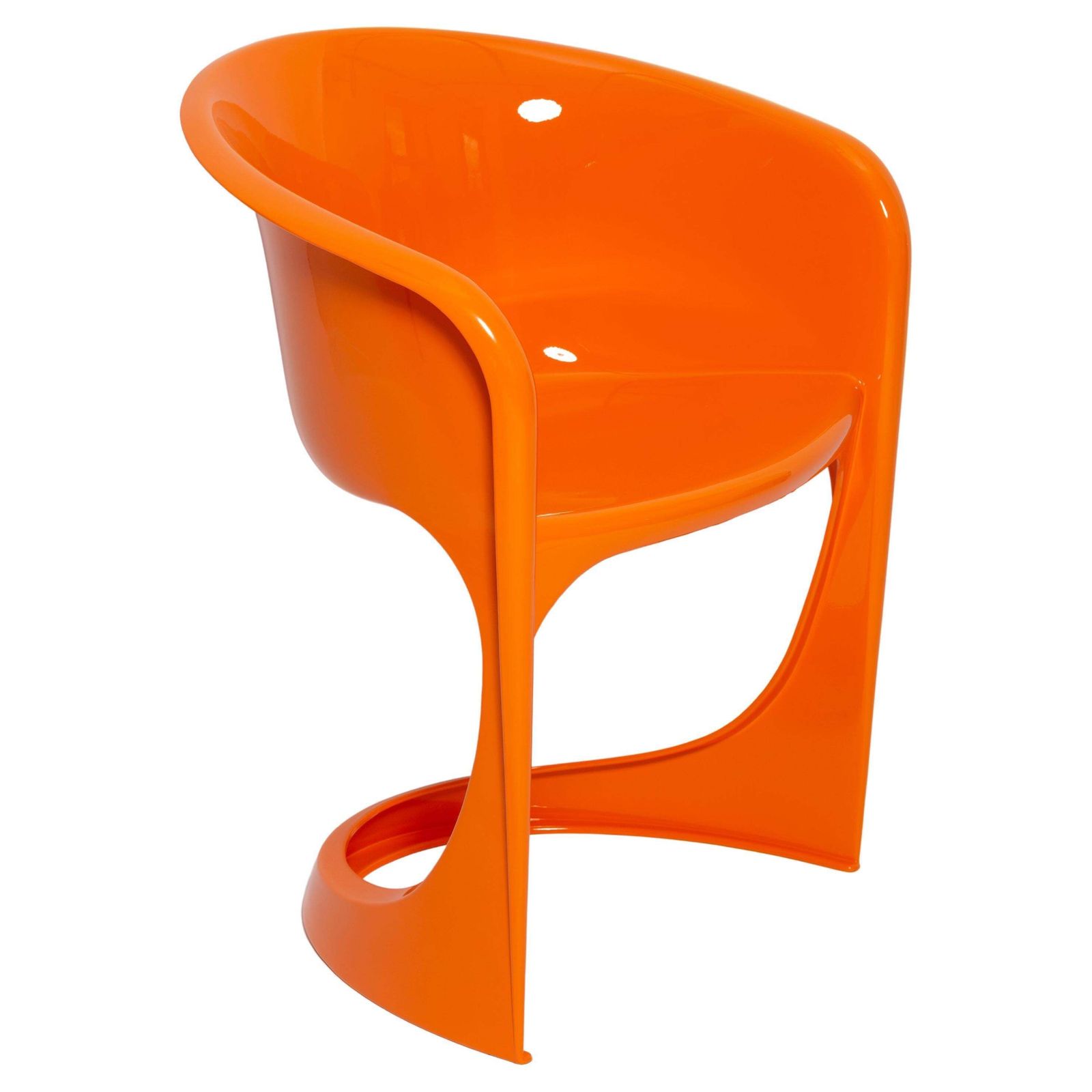 Mid Century Glossy Orange Cado Chair, Steen østergaard, 1974