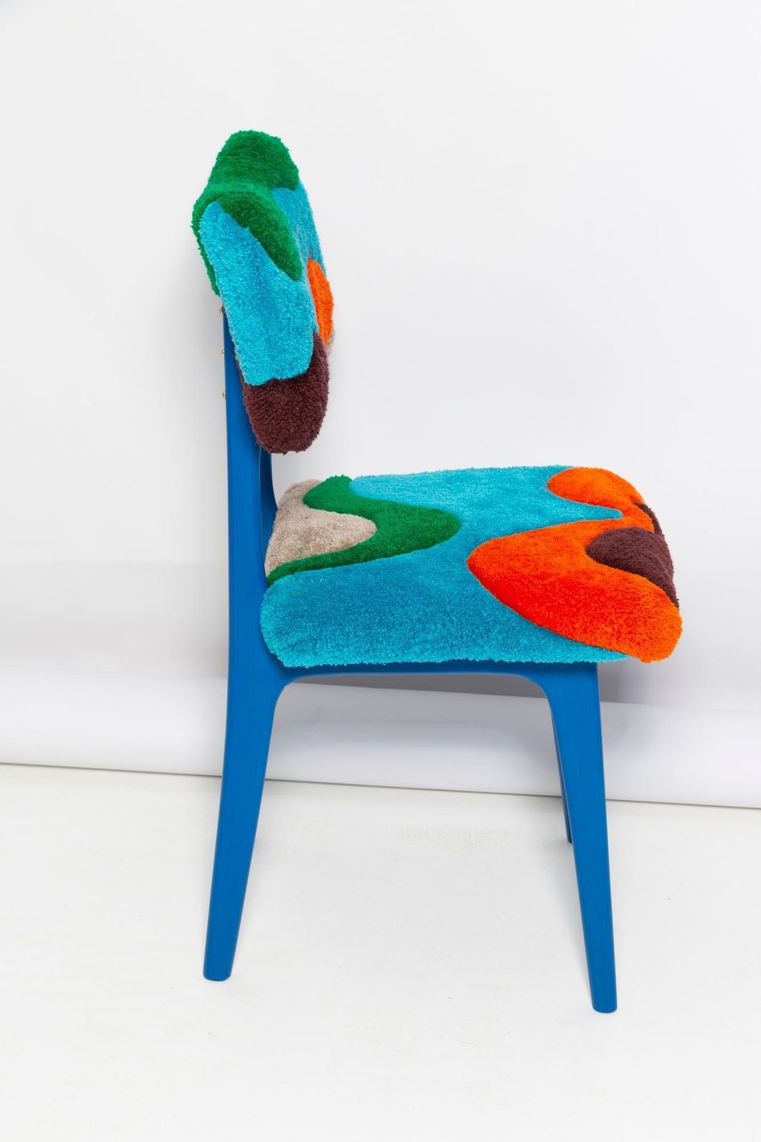 Mid Century Butterfly Stoel, Handgeknoopt Wol In Blauw, Groen En Oranje, Europa, Jaren 1960 photo Meubels