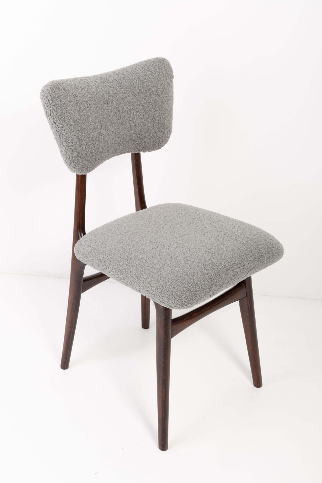 Two 20th Century Gray Boucle Chairs, 1960s photo for sale