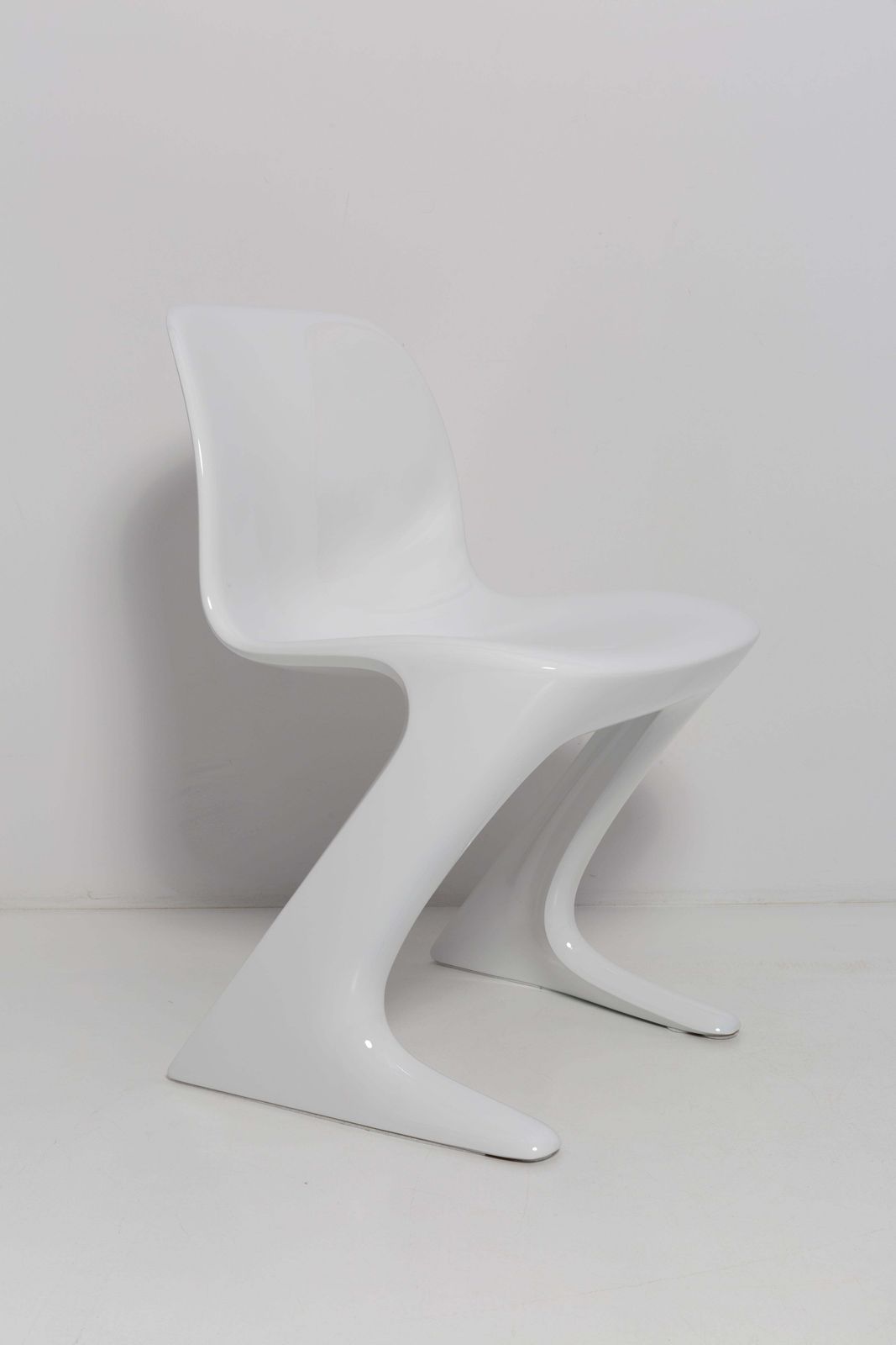 White Glossy Kangaroo Chair Designed By Ernst Moeckl, Germany, 1960s photo furniture