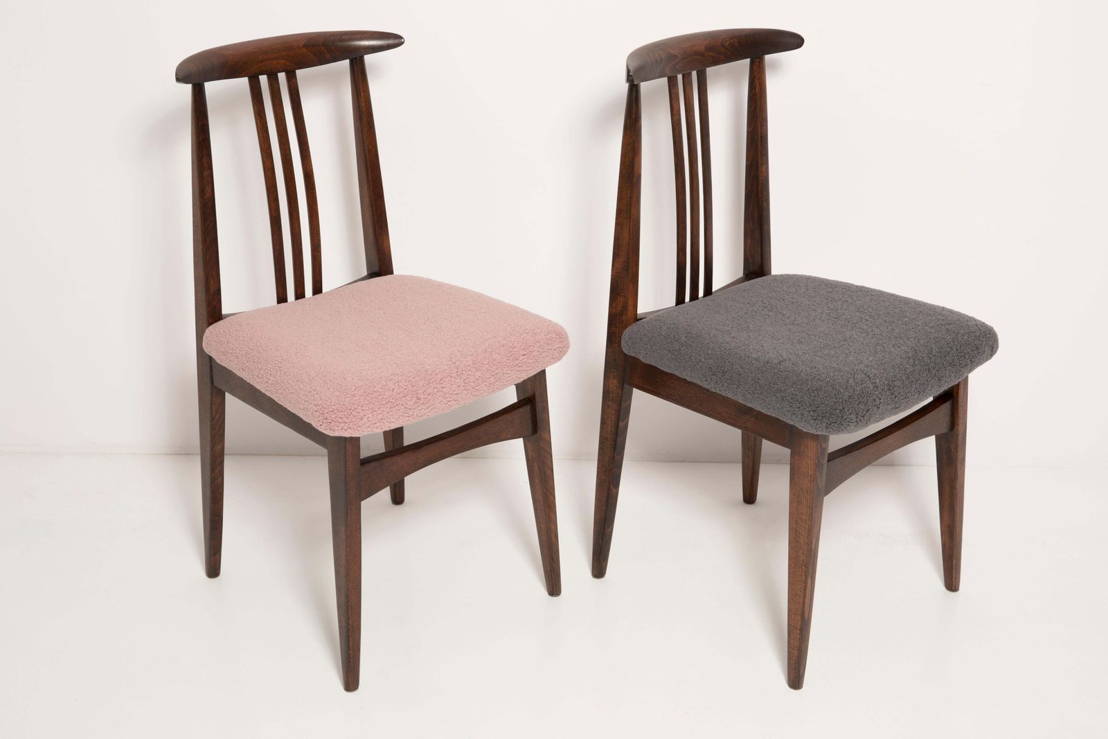 Paar Mid Century Fauteuils Van Grijs Bouclé, Ontworpen Door M. Zielinski, Europa, Jaren 1960 photo furniture
