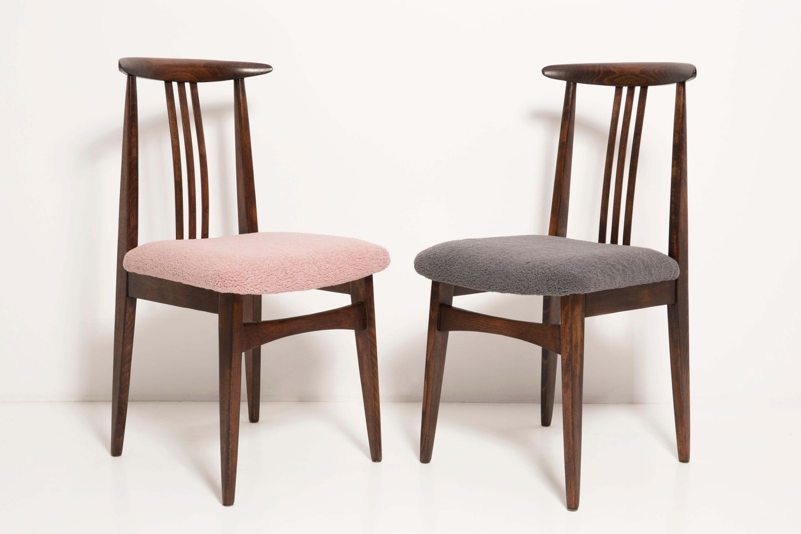 Pair Of Mid Century Gray Boucle Chairs, Designed By M. Zielinski, Europe, 1960s photo 1020.0