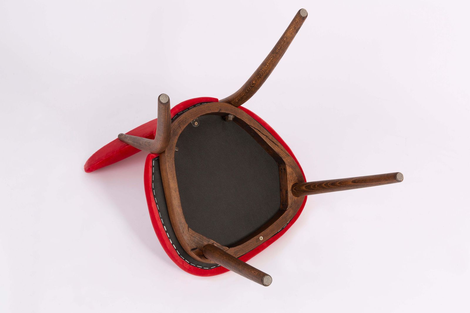photo vintage Set Of Two Red Heart Chairs, Poland, 1960s