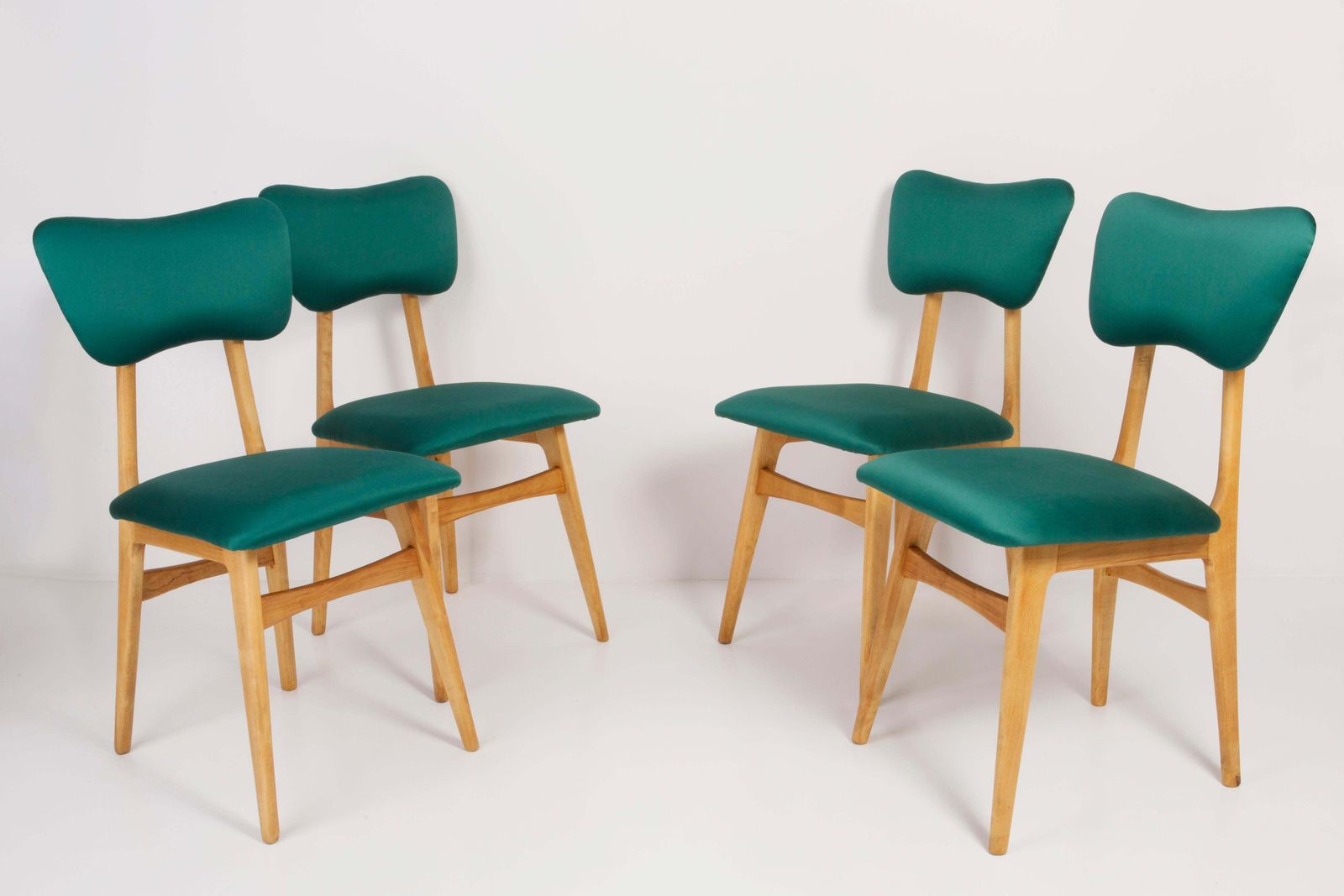 photo vintage Set Of Two 20th Century Dedar Tabularasa Green Chairs, 1960s