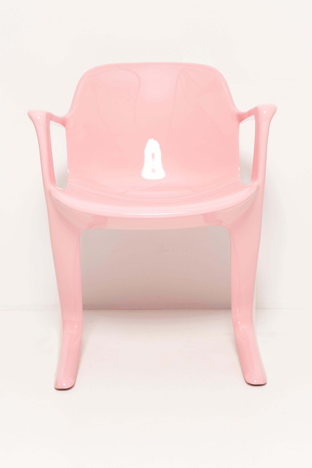Meubels Mid Century Lichtroze Kangaroo Chair, Ontwerp Ernst Moeckl, Duitsland, 1968 photo