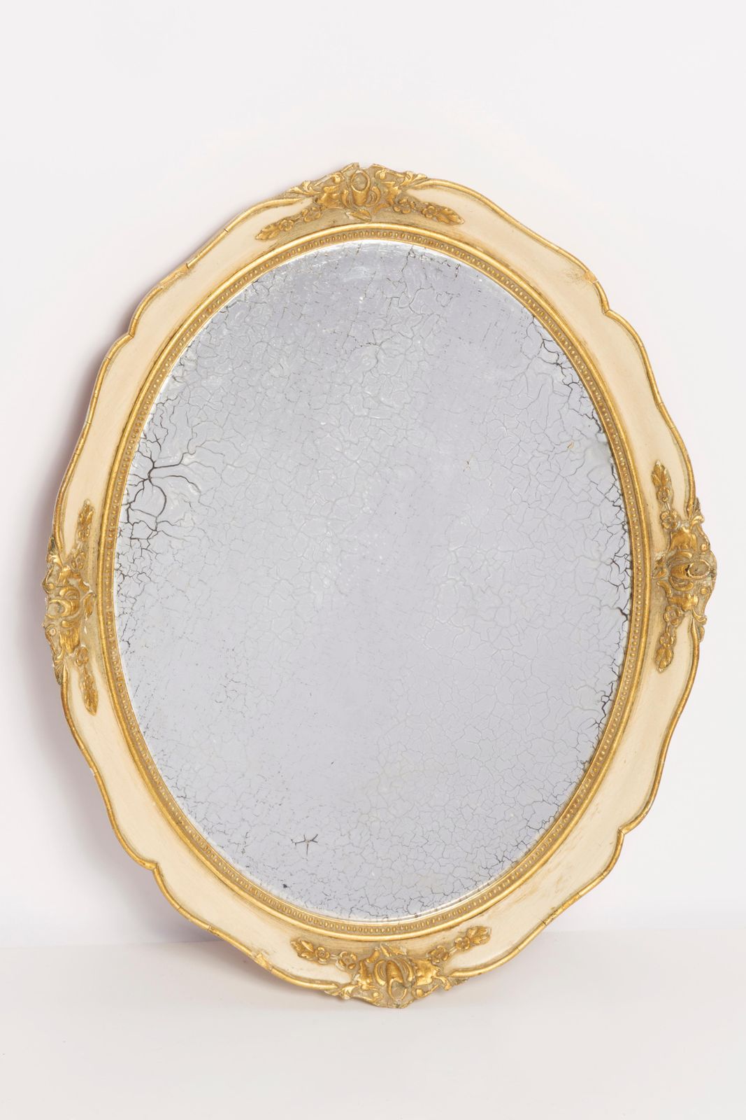 425.0 Medium Decorative Gold Wood Original Glass Patina Mirror, Italy, 1960s photo