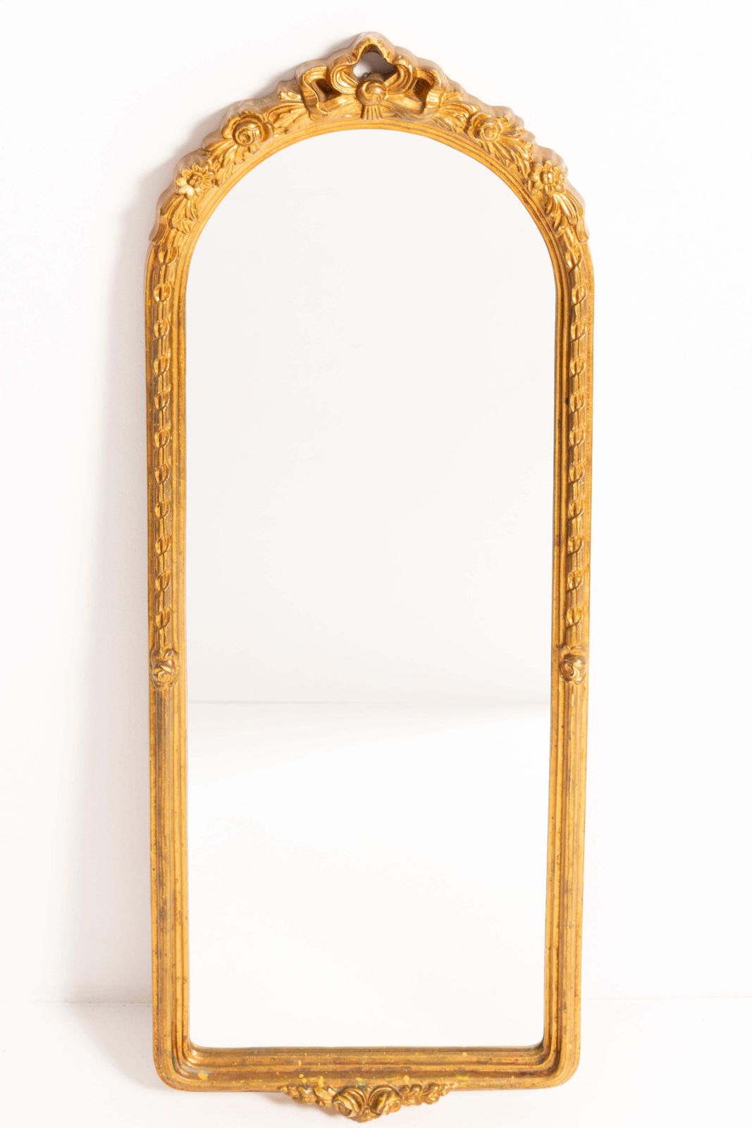 photo furniture Big Decorative Gold Wood Mirror, Italy, 1960s