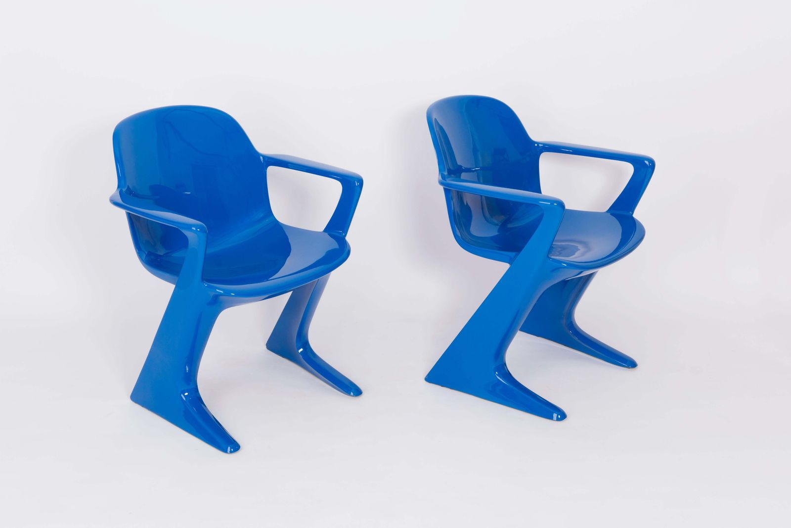 Set Of Two Classic Blue Kangaroo Chairs Designed By Ernst Moeckl, Germany, 1968 photo 1702.0