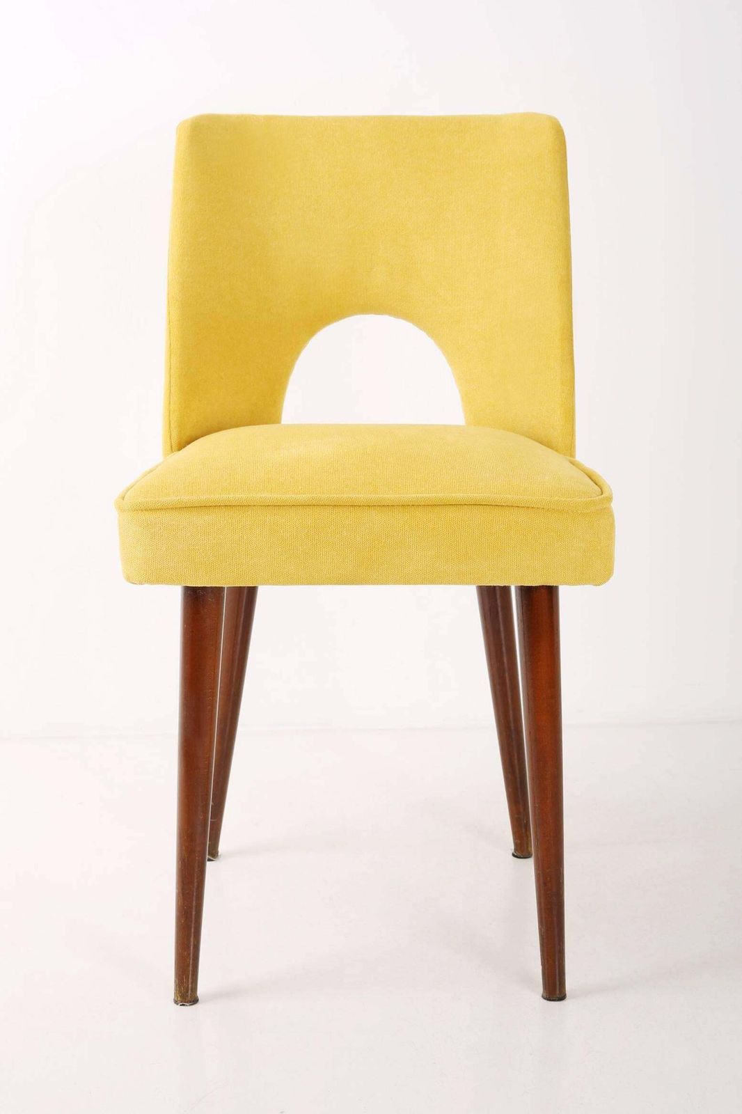 Set Of Four Yellow "Shell" Chairs, Poland, 1960s photo for sale