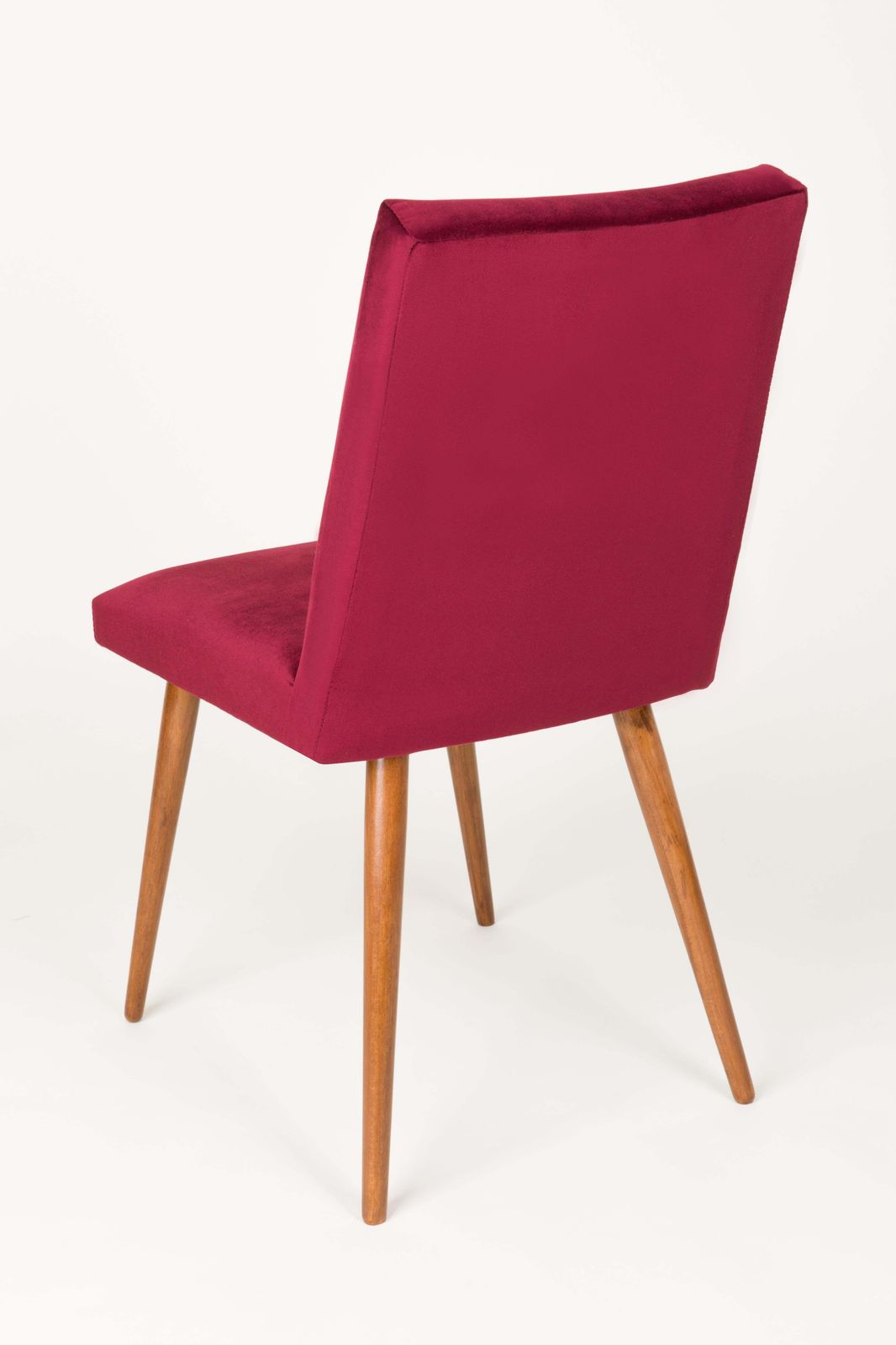 photo vintage Set Van Vier 20e Eeuwse Stoelen Met Donkergroen En Bordeauxrood Fluwelen Bekleding, Ca. Jaren 1960