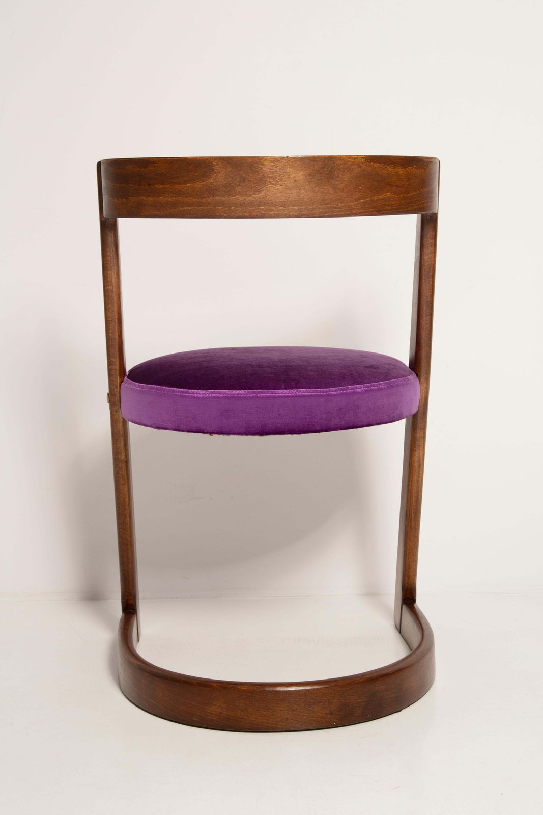 Midcentury Purple Velvet Halfa Chair, Baumann, France, 1970s photo buy