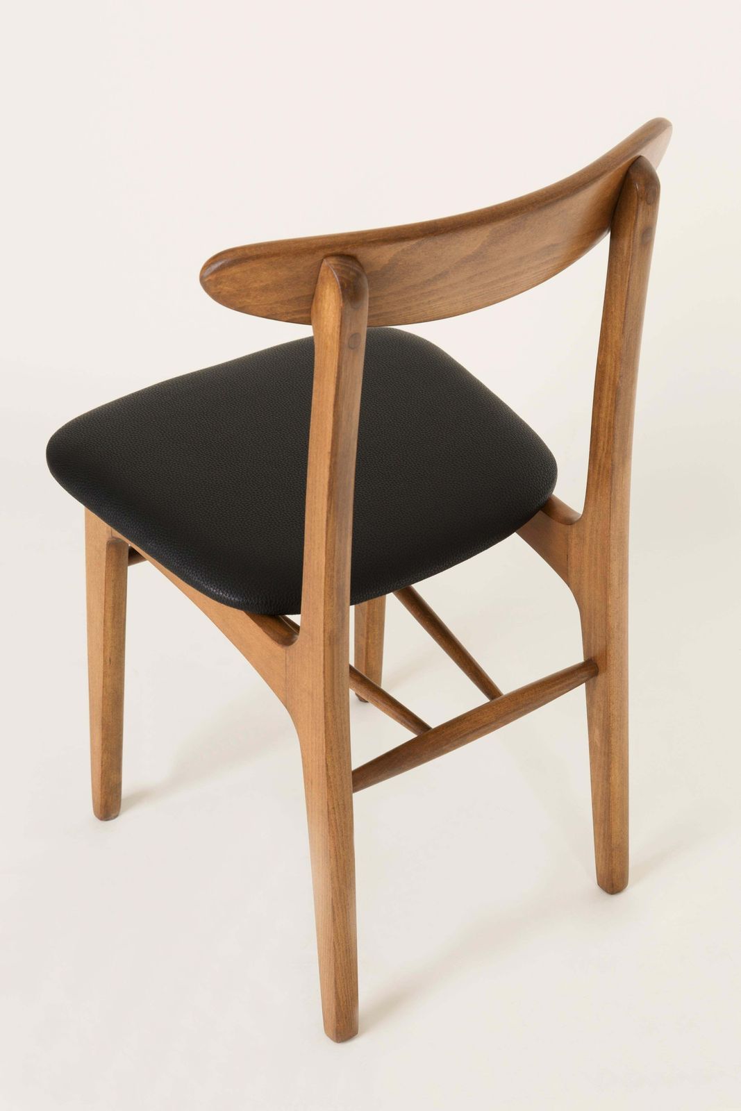 photo furniture Set Of Four Midcentury Black Leather Dining Chairs, 1960s