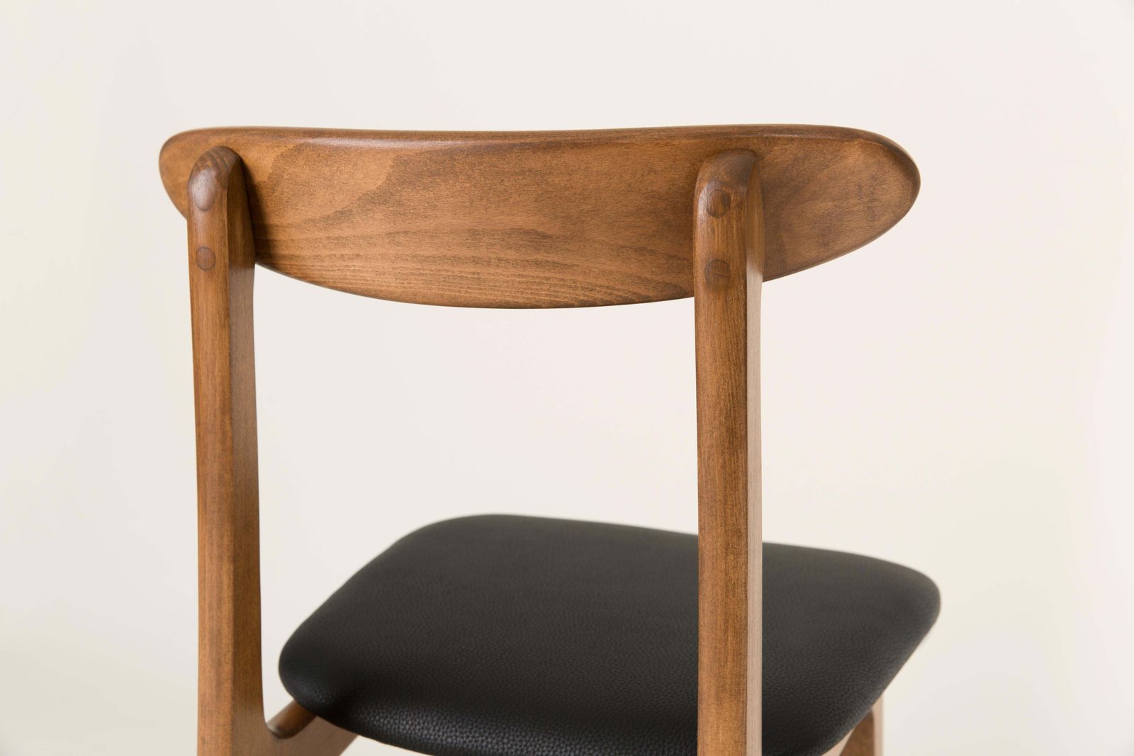 Furniture Set Of Four Midcentury Black Leather Dining Chairs, 1960s photo