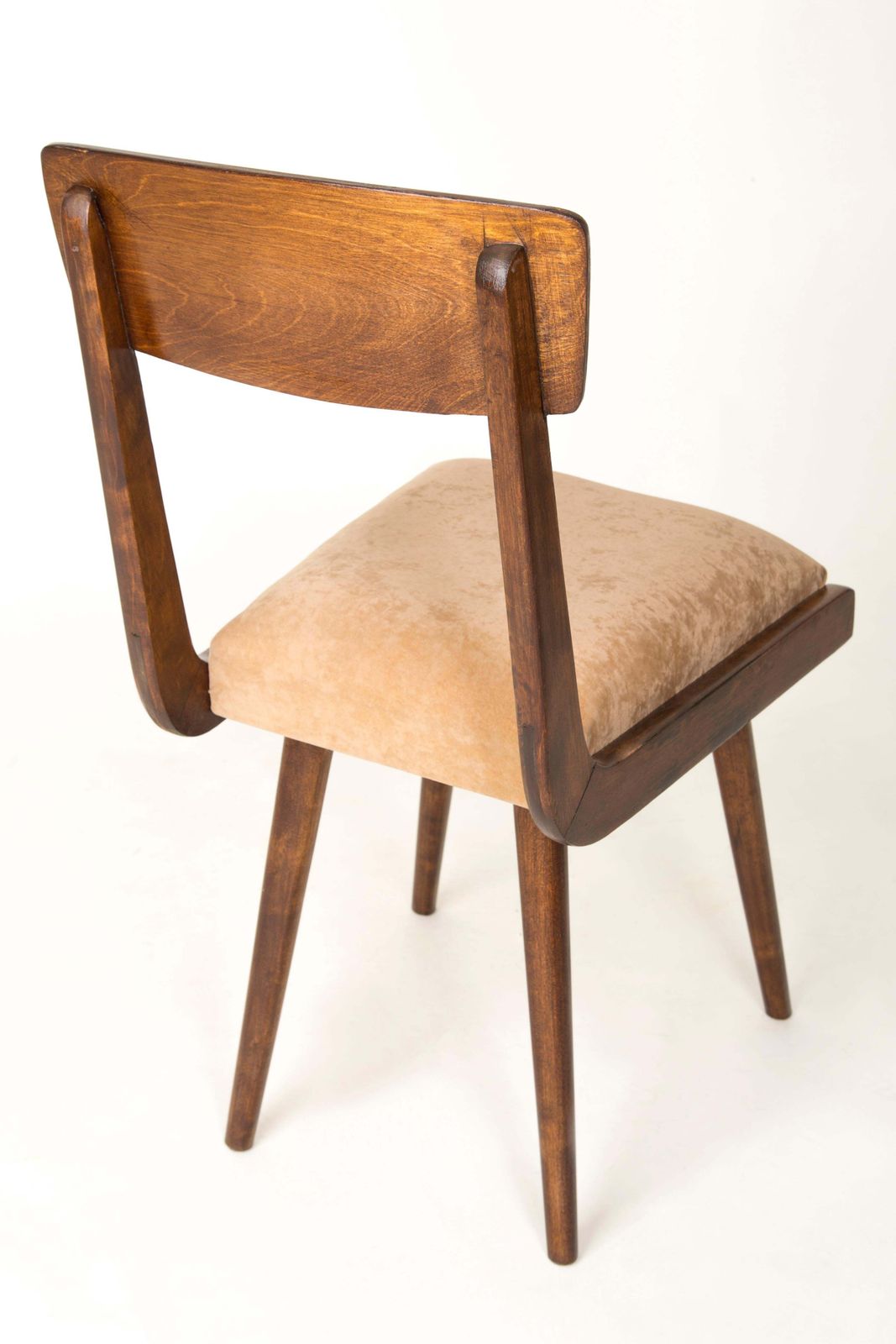 Set Of Four 20th Century Gazelle Beige Wood Chairs, 1960s photo vinterior