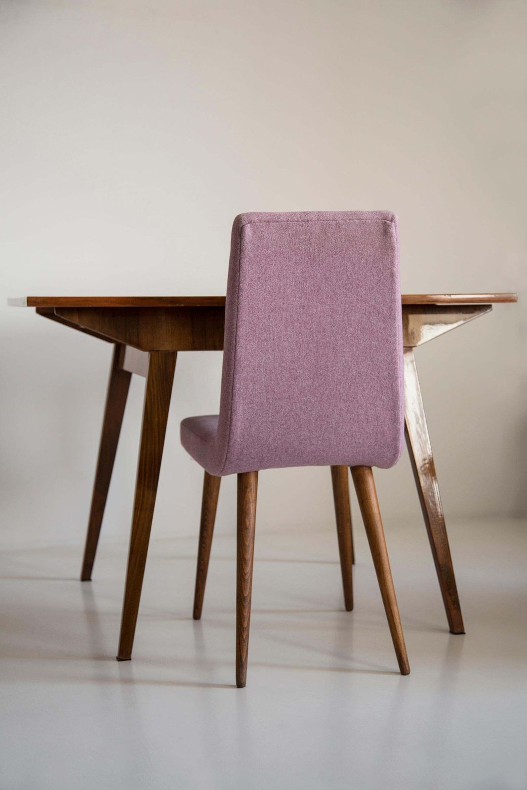 Midcentury Walnut Kitchen Table And Chairs, Danuta Lewandowska, Poland, 1960s photo furniture