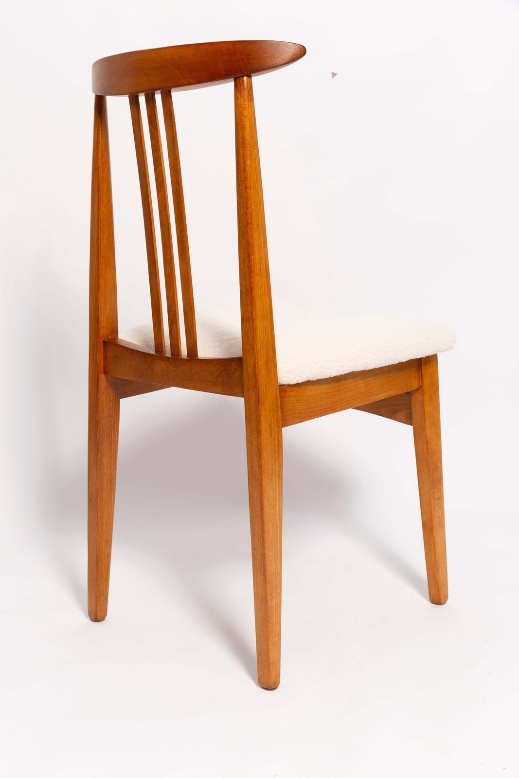 Set Of Four Mid Century Cream Ivory Boucle Chair, By M. Zielinski, Europe, 1960s photo 2041.0