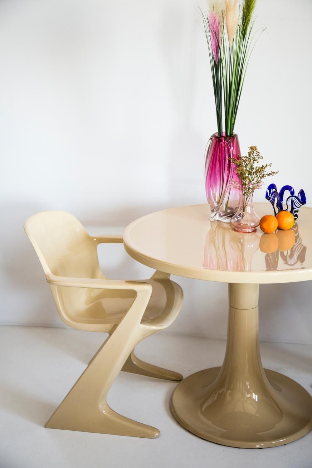 Midcentury Beige Kangaroo Table, By Ernst Moeckl, Germany, 1968 photo furniture