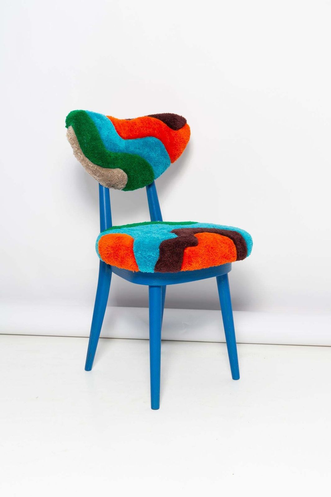 Set Of Three Mid Century Heart Chairs, Hand Tufting Wool, Europe, Poland, 1960s photo for sale