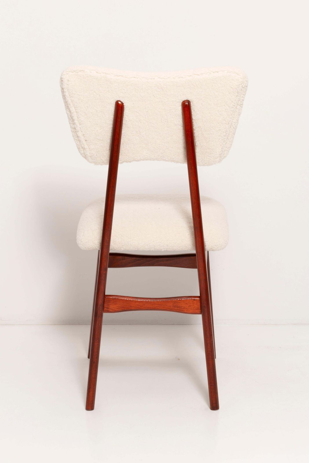 510.0 20th Century Light Crème Boucle Cherry Wood Chair, Europe, 1960 photo