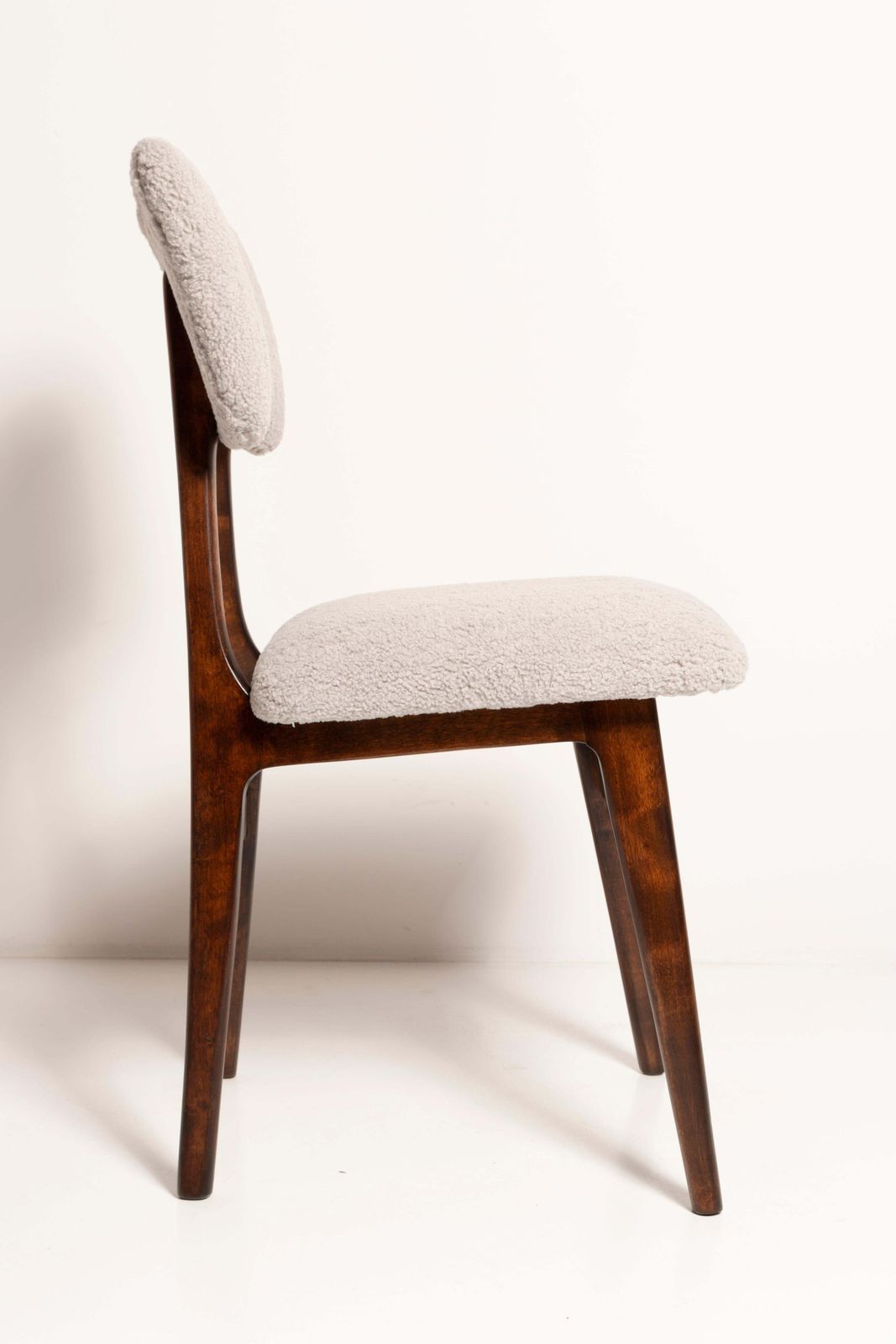 Mid Century Butterfly Chair, Light Gray Boucle, Dark Walnut Wood, Europe, 1960s photo Furniture