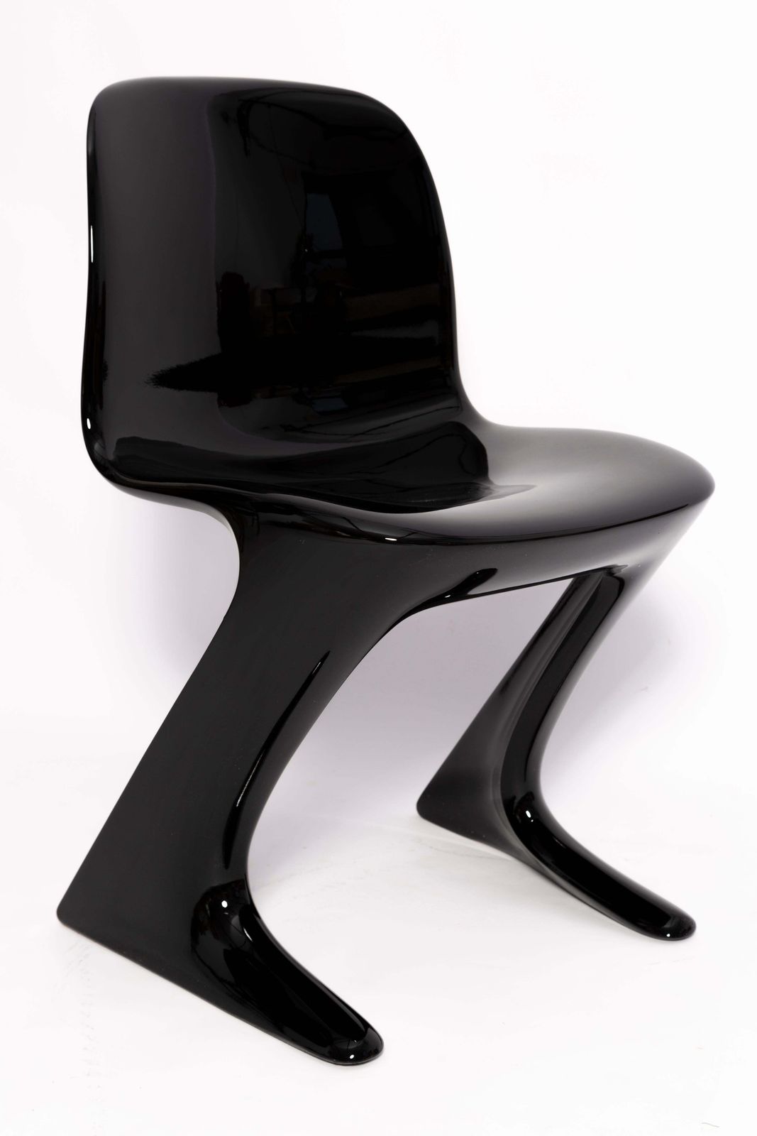 Mid Century Zwarte Glanzende Kangaroo Chair, Ontwerp Ernst Moeckl, Duitsland, Jaren 1960 photo for sale