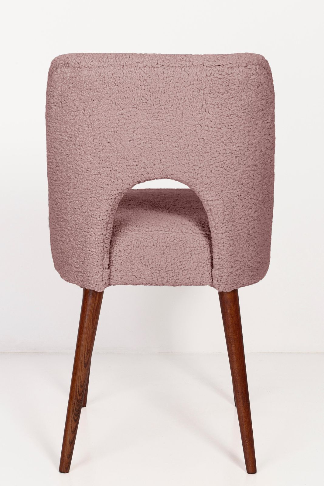 Set Of Two Pink Boucle 'Shell' Chairs, 1960s photo vinterior