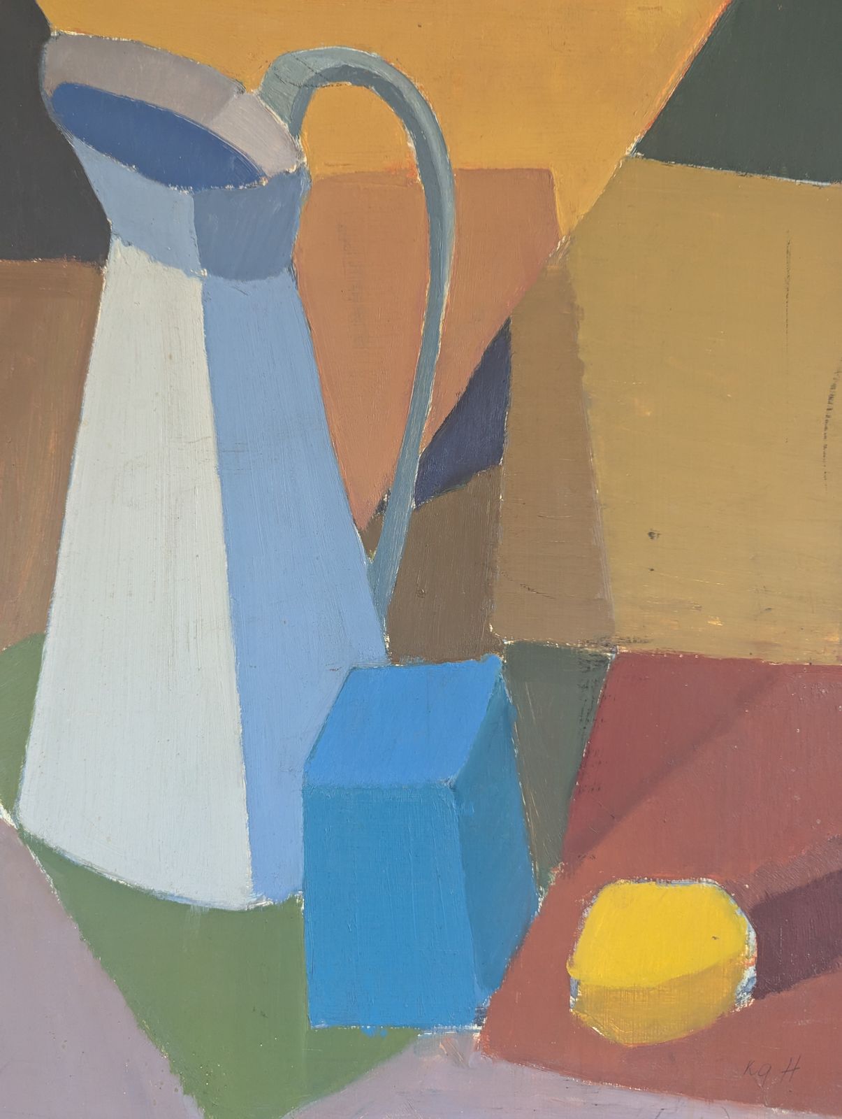 photo furniture Geometric Still Life, Oil Painting