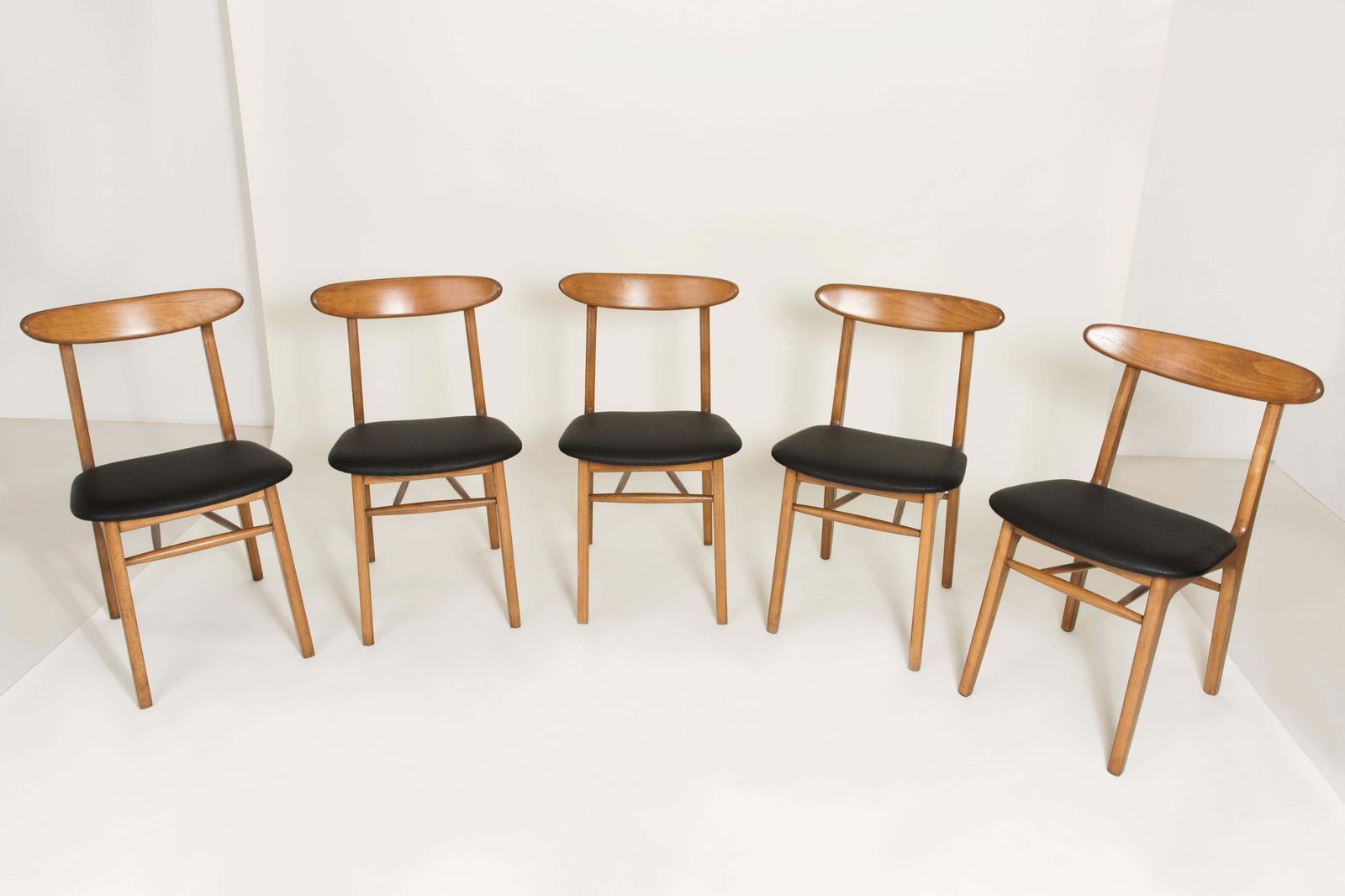 Set Of Five Vintage Faux Leather Dining Chairs, 1960s photo furniture