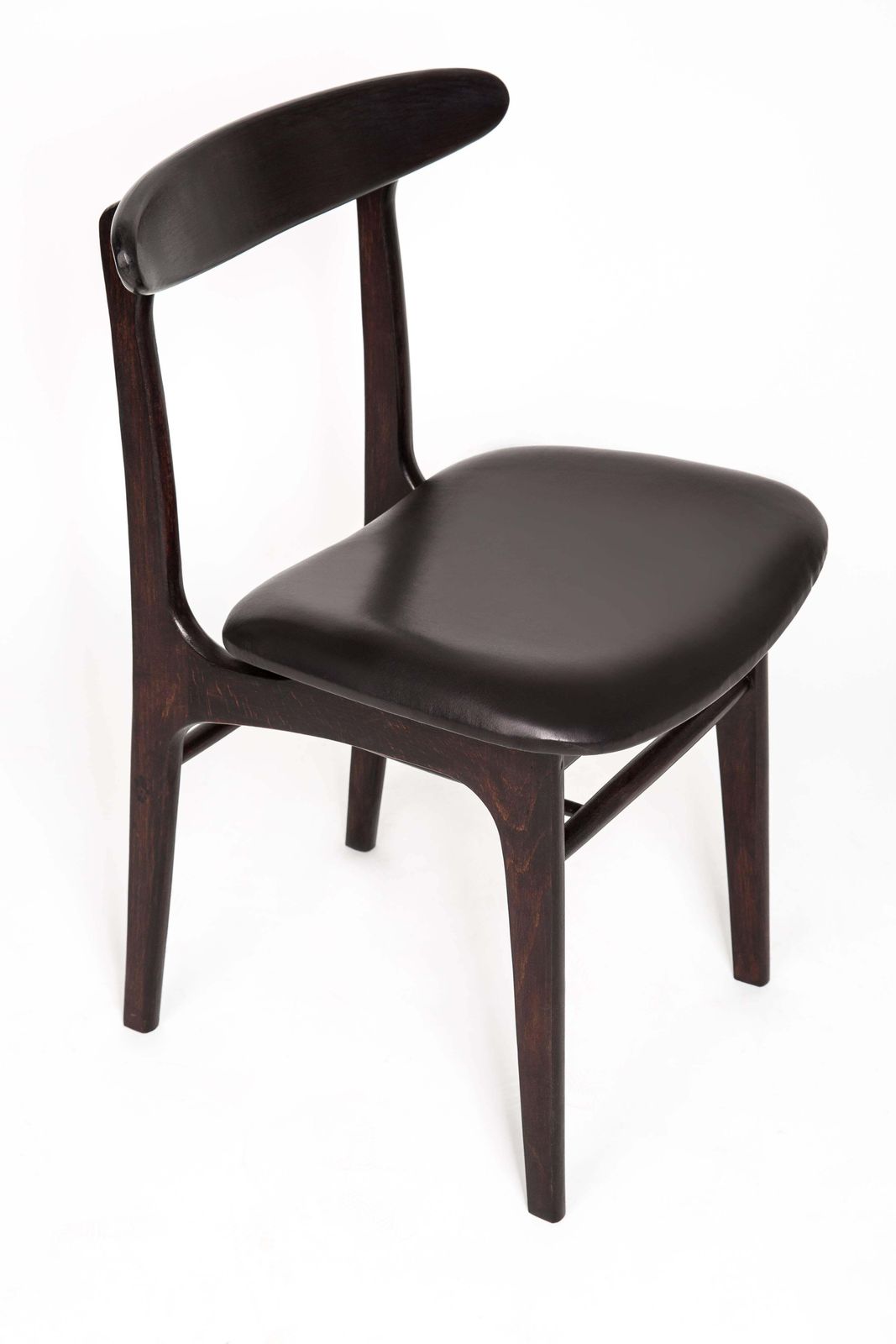 Set Of Four Vintage Leather Dining Chairs, 1960s photo for sale