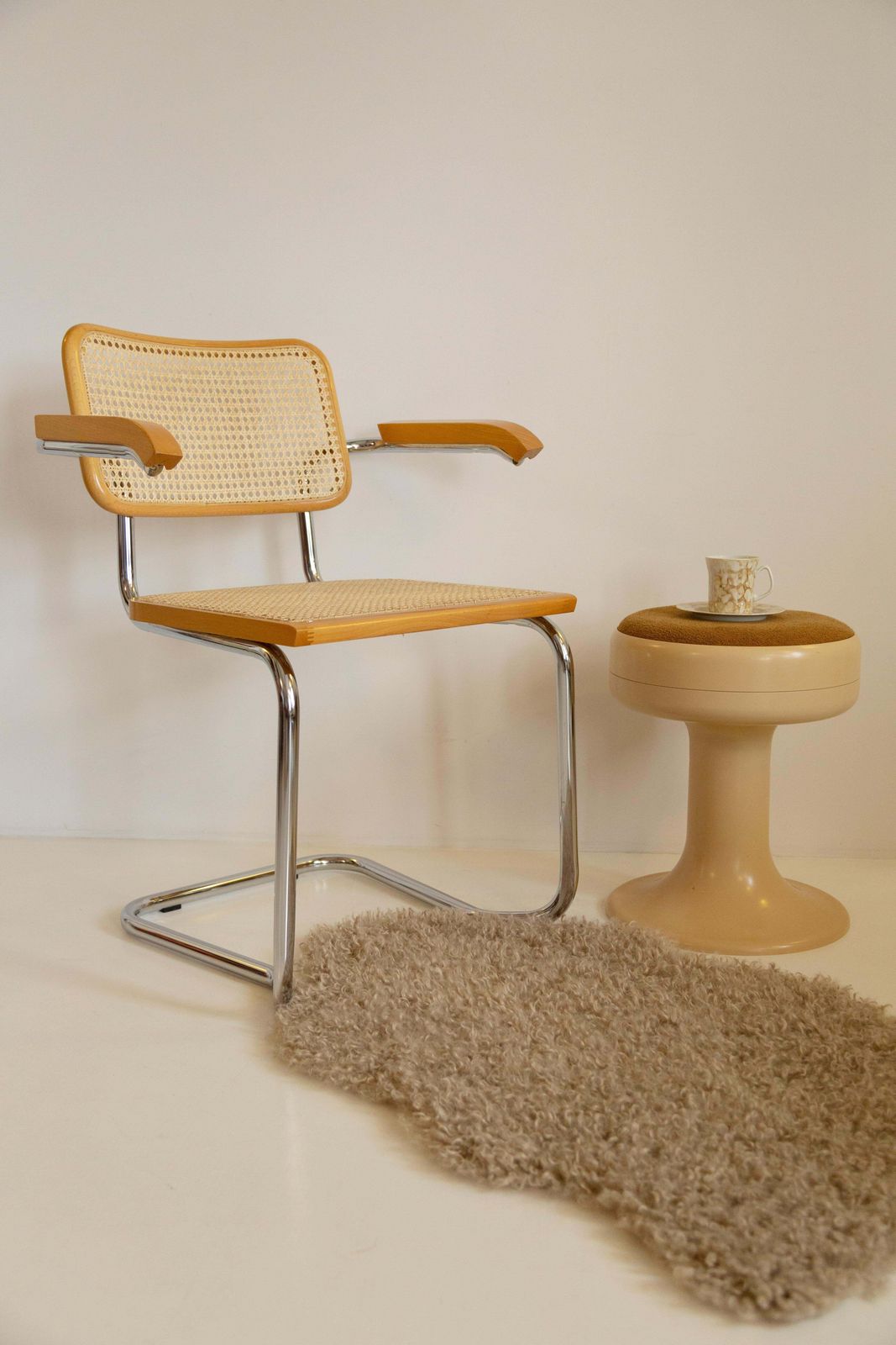 Set Of Four Midcentury Cesca Rattan Chairs, Marcel Breuer, Italy, 1960s photo Furniture