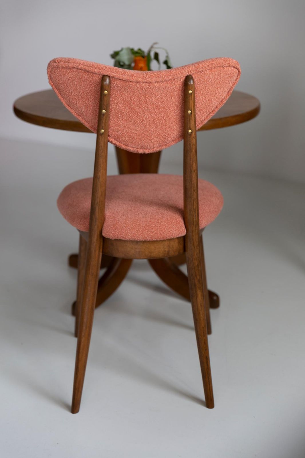 Set Of Four Midcentury Orange Velvet Heart Chairs, Europe, 1960s photo furniture