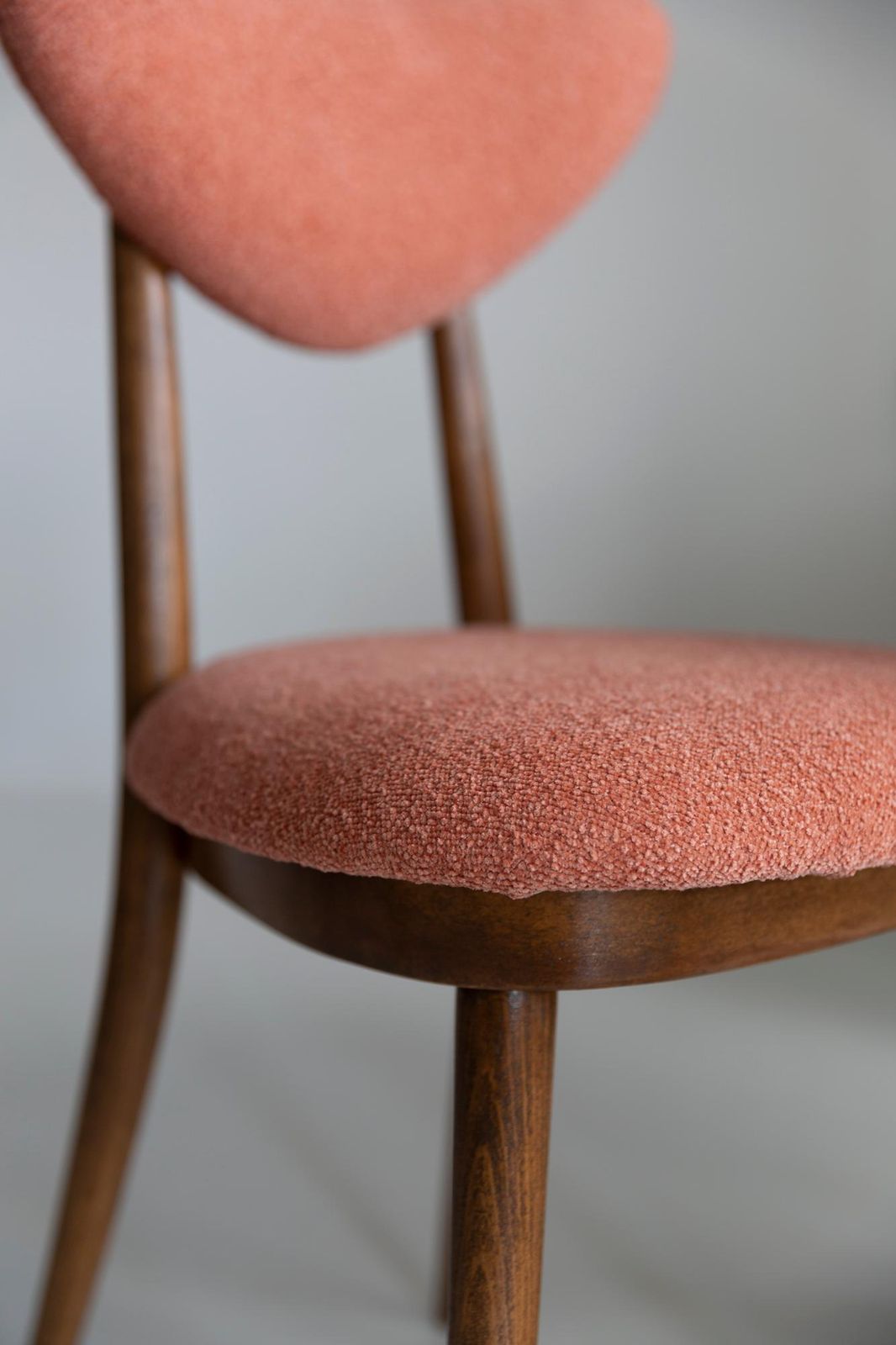 Set Of Four Midcentury Orange Velvet Heart Chairs, Europe, 1960s photo buy