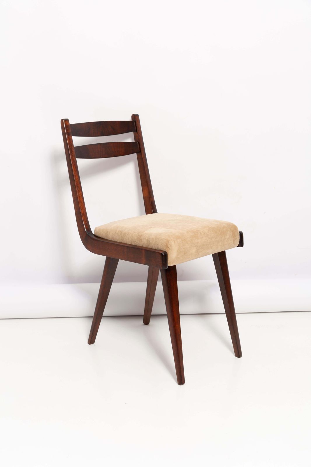 Set Of Four Mid Century Gazelle II Beige Wood Chairs, Europe, 1960s photo for sale
