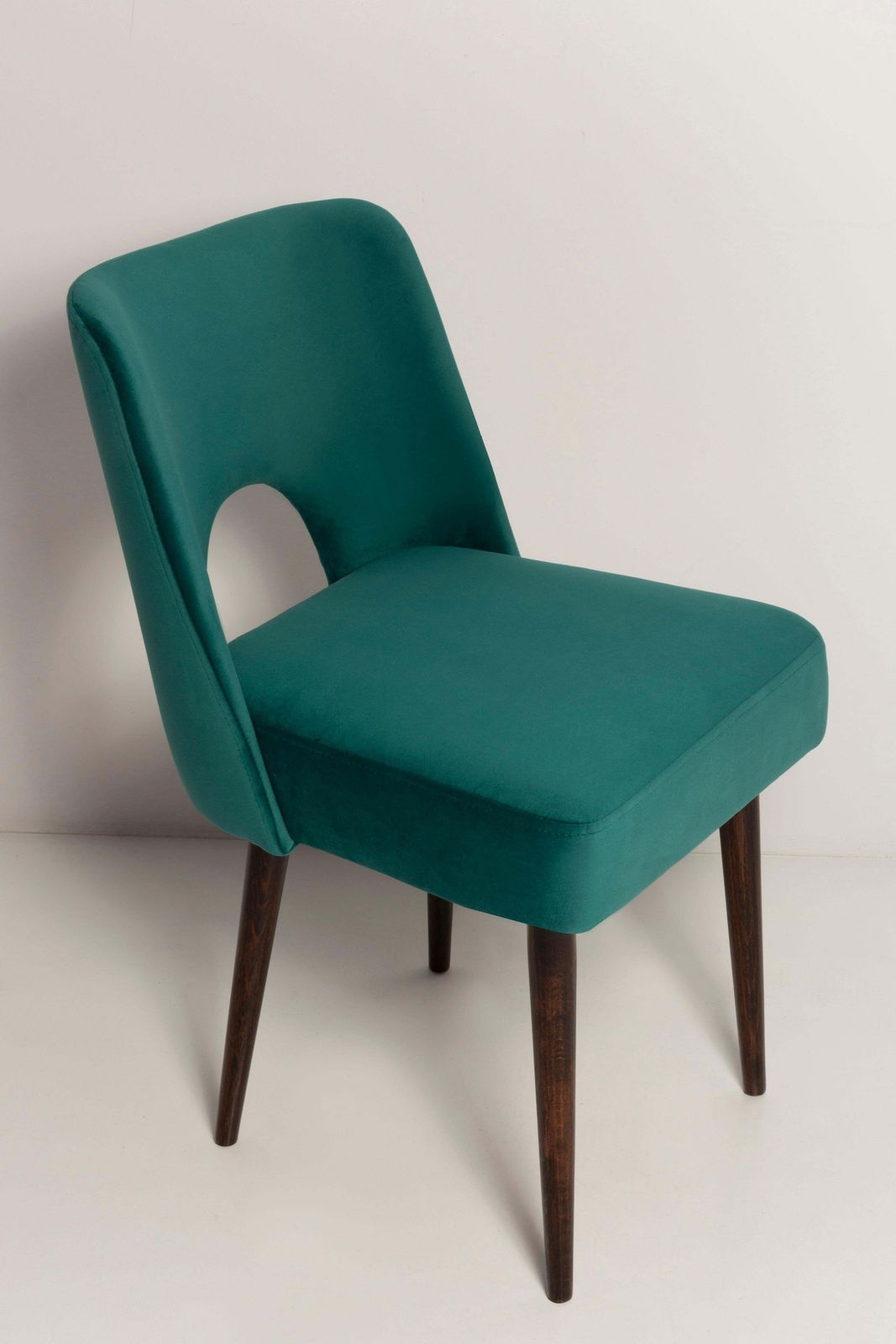 Set Of Four Dark Green Velvet 'Shell' Chairs, Europe, 1960s photo for sale