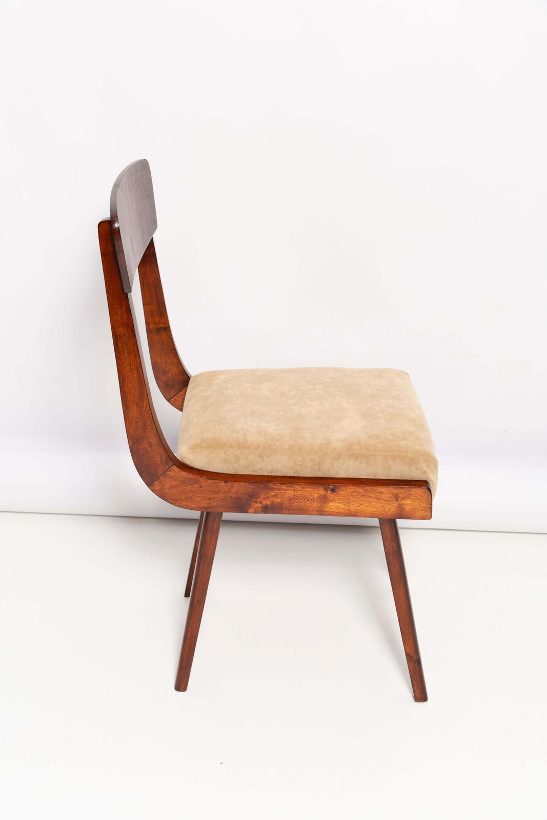 Set Of Four Mid Century Gazelle Beige Wood Chairs, Europe, 1960s photo Furniture
