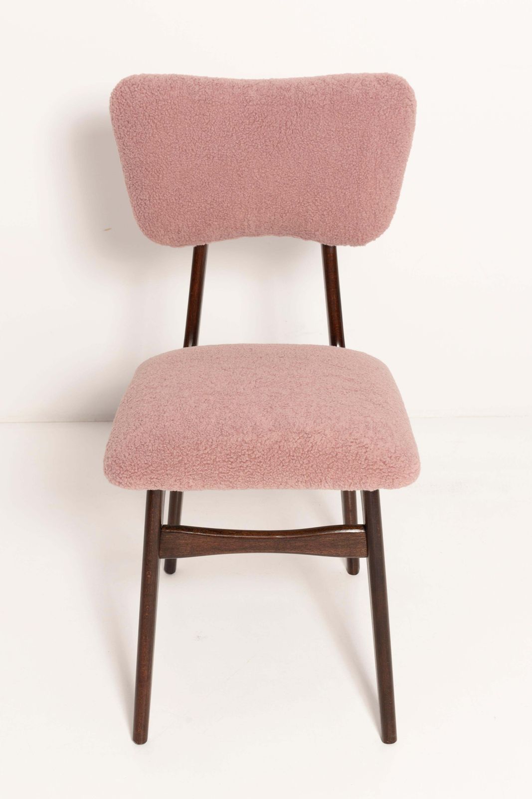 photo buy Set Of Four Mid Century Butterfly Dining Chairs, Pink Boucle, Europe, 1960s