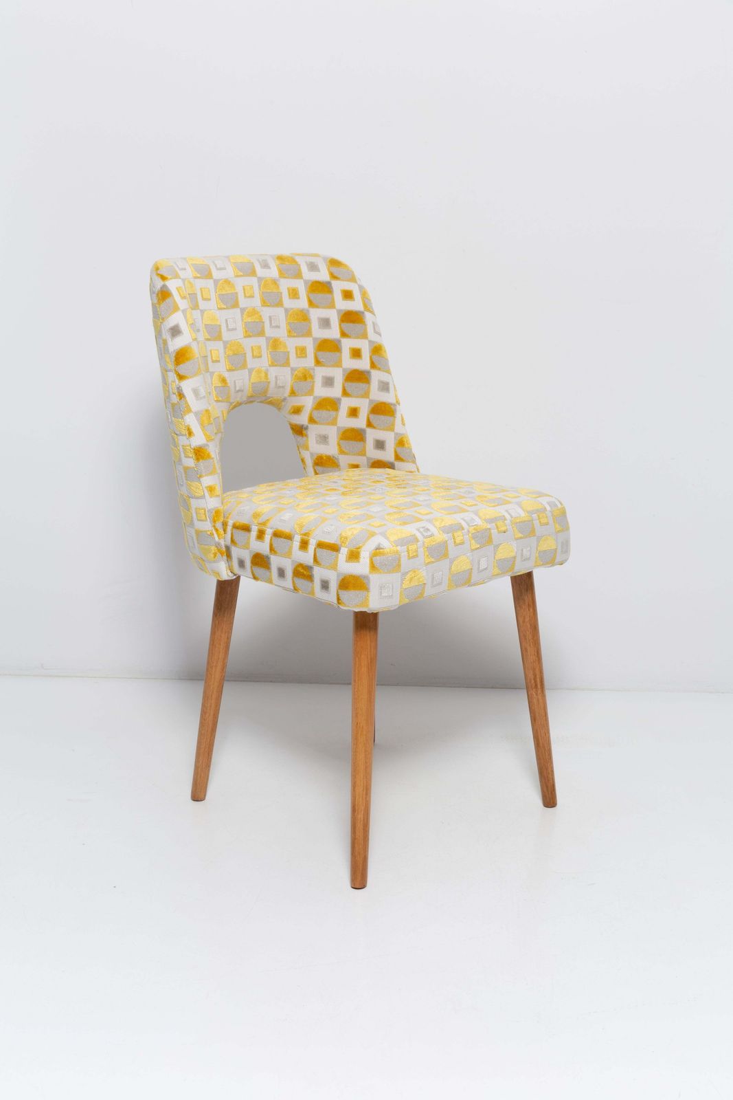 Set Of Six Yellow "Shell" Chairs, Poland, 1960s photo furniture