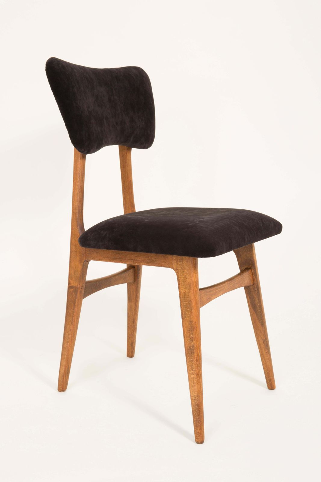 photo vinterior Set Of Six 20th Century Black Velvet Chairs, Europe, 1960s