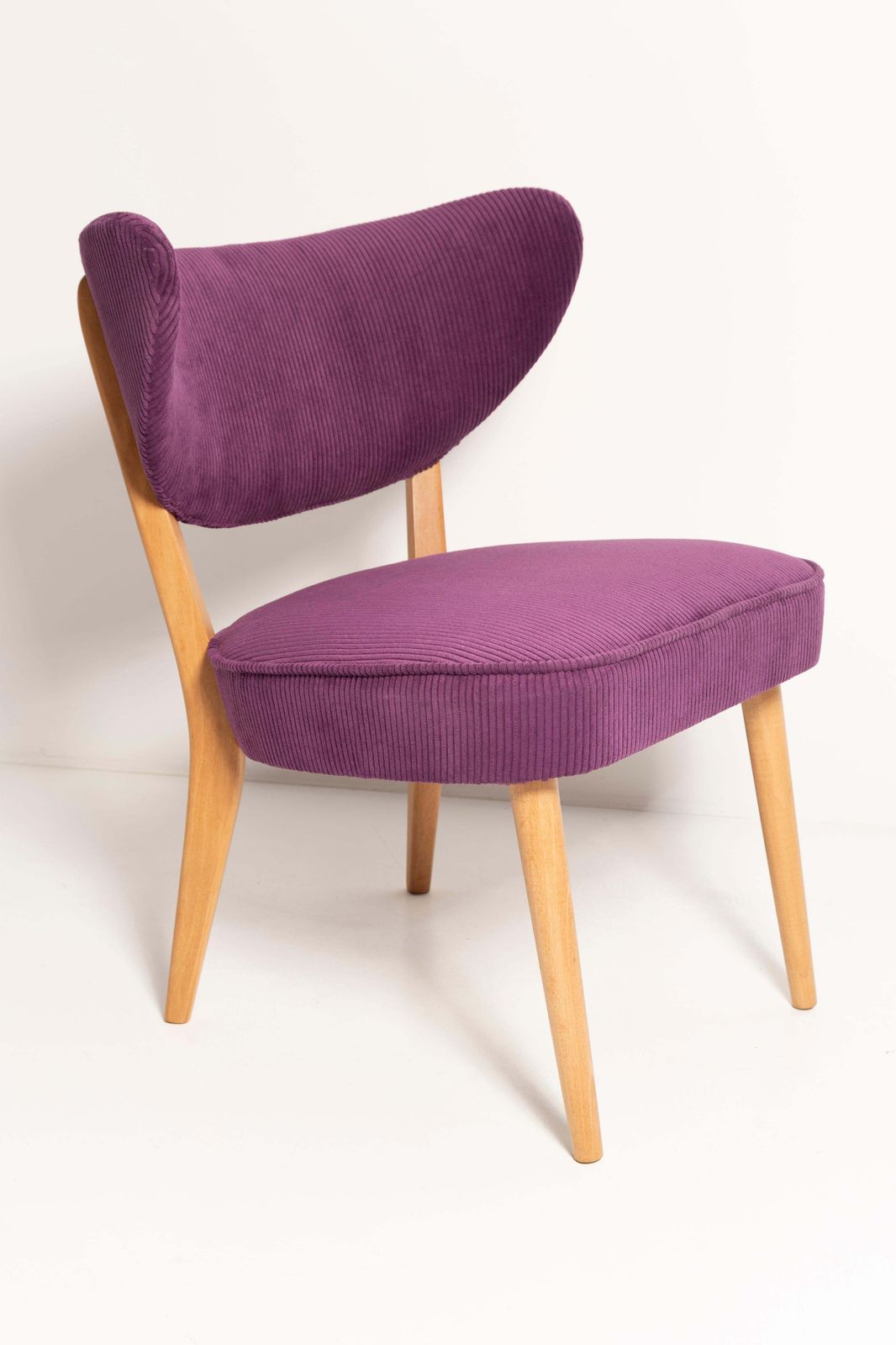 Mid Century Stijl Violet Fluwelen Club Chair, Door Vintola Studio, Europa, Polen photo 595.0