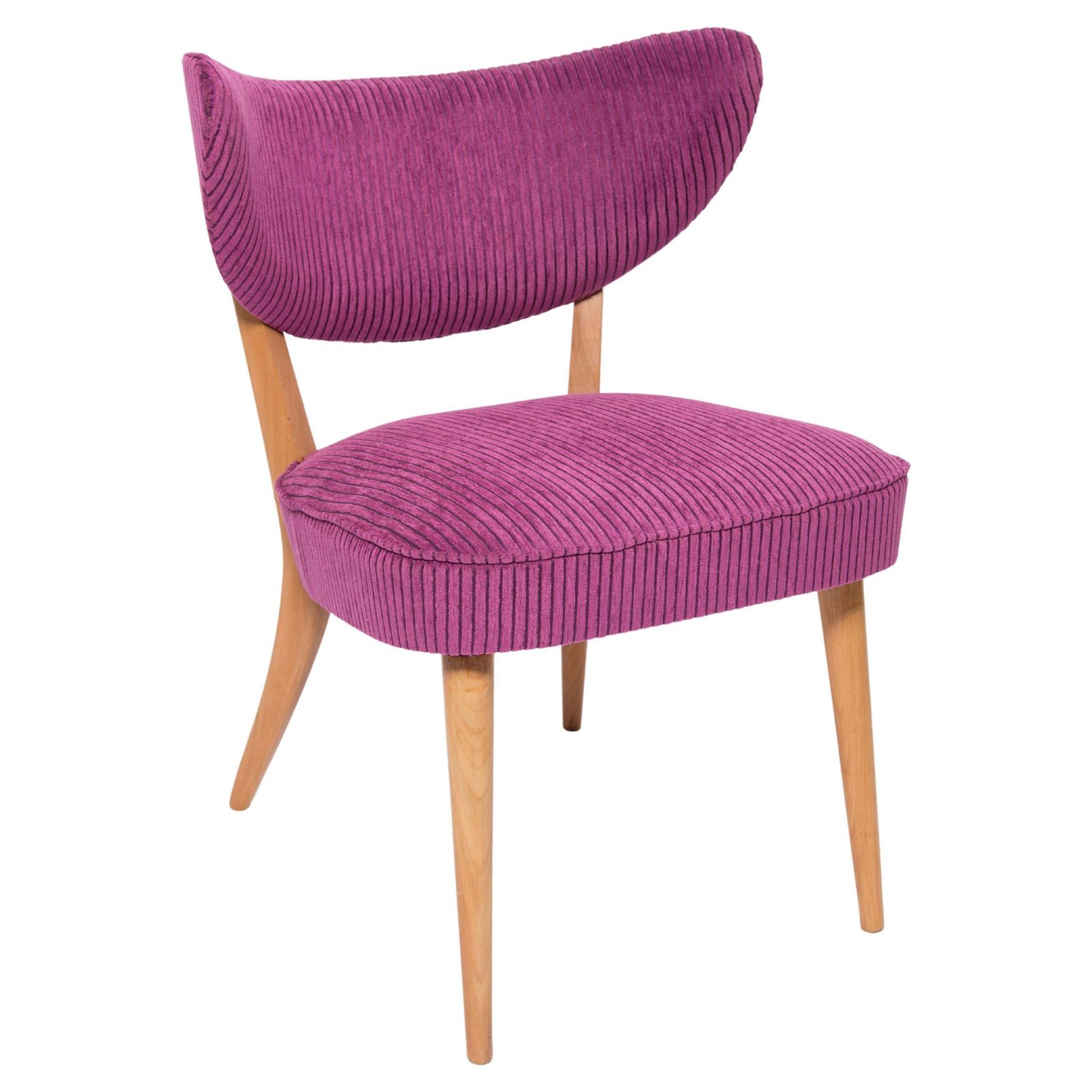 Mid Century Violet Fluwelen Club Fauteuil, Europa, Jaren 1960