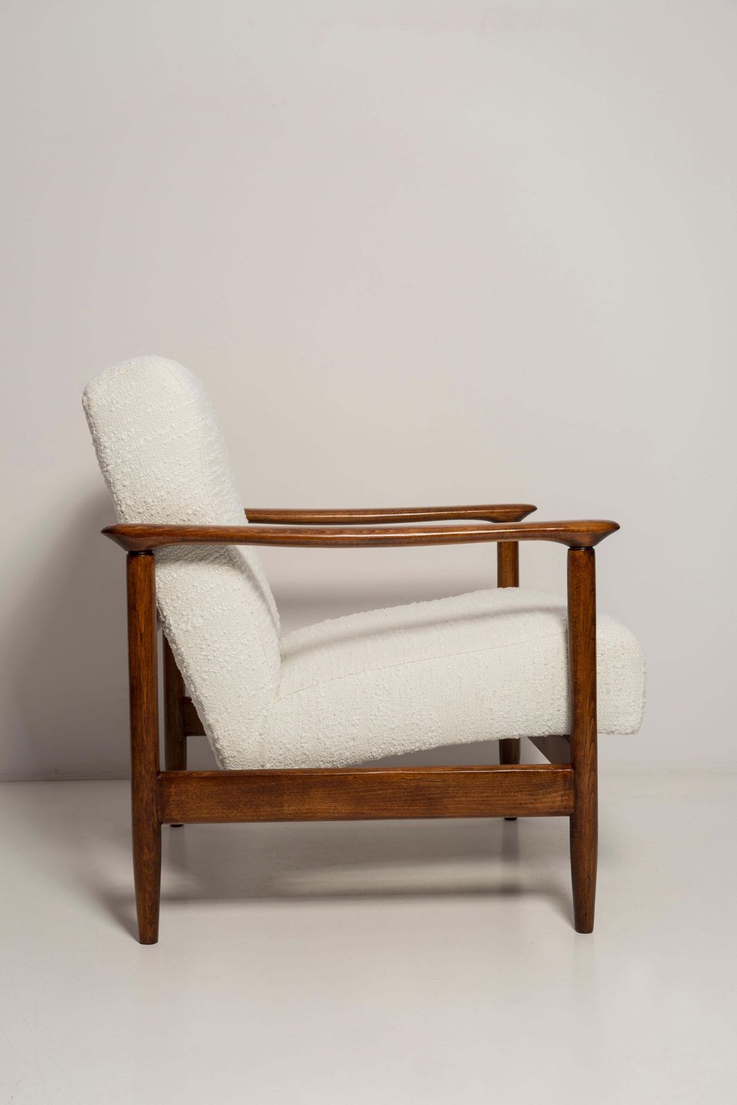 photo for sale Mid Century White Boucle Armchair, Gfm 142, Edmund Homa, Europe, 1960s