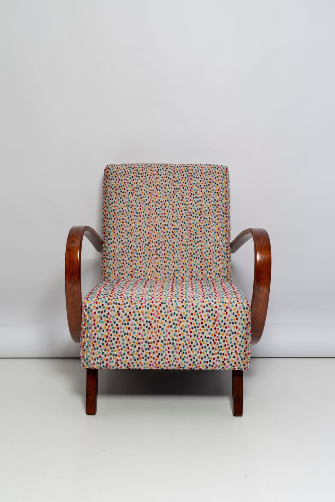 photo furniture Mid Century Dots Velvet Armchair By J. Halabala, Czech Republic, 1950s