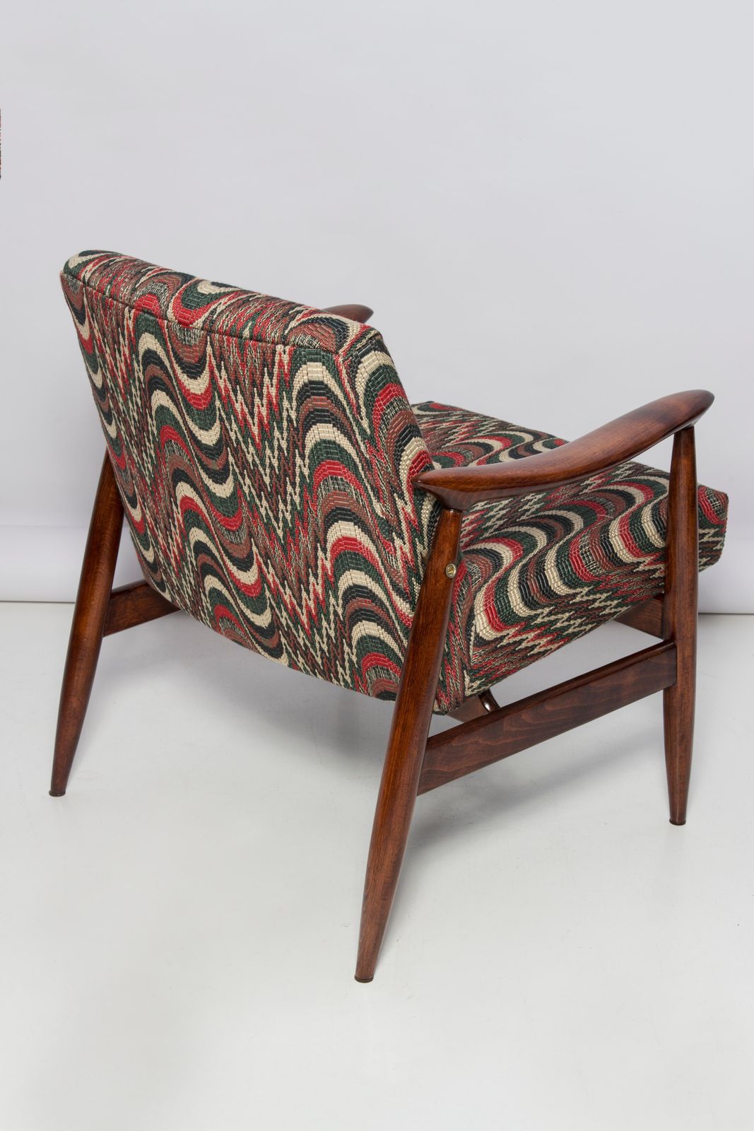 Mid Century Flimflam Jacquard Fauteuil, Ontworpen Door J. Kedziorek, Europa, Jaren 1960 photo vintage