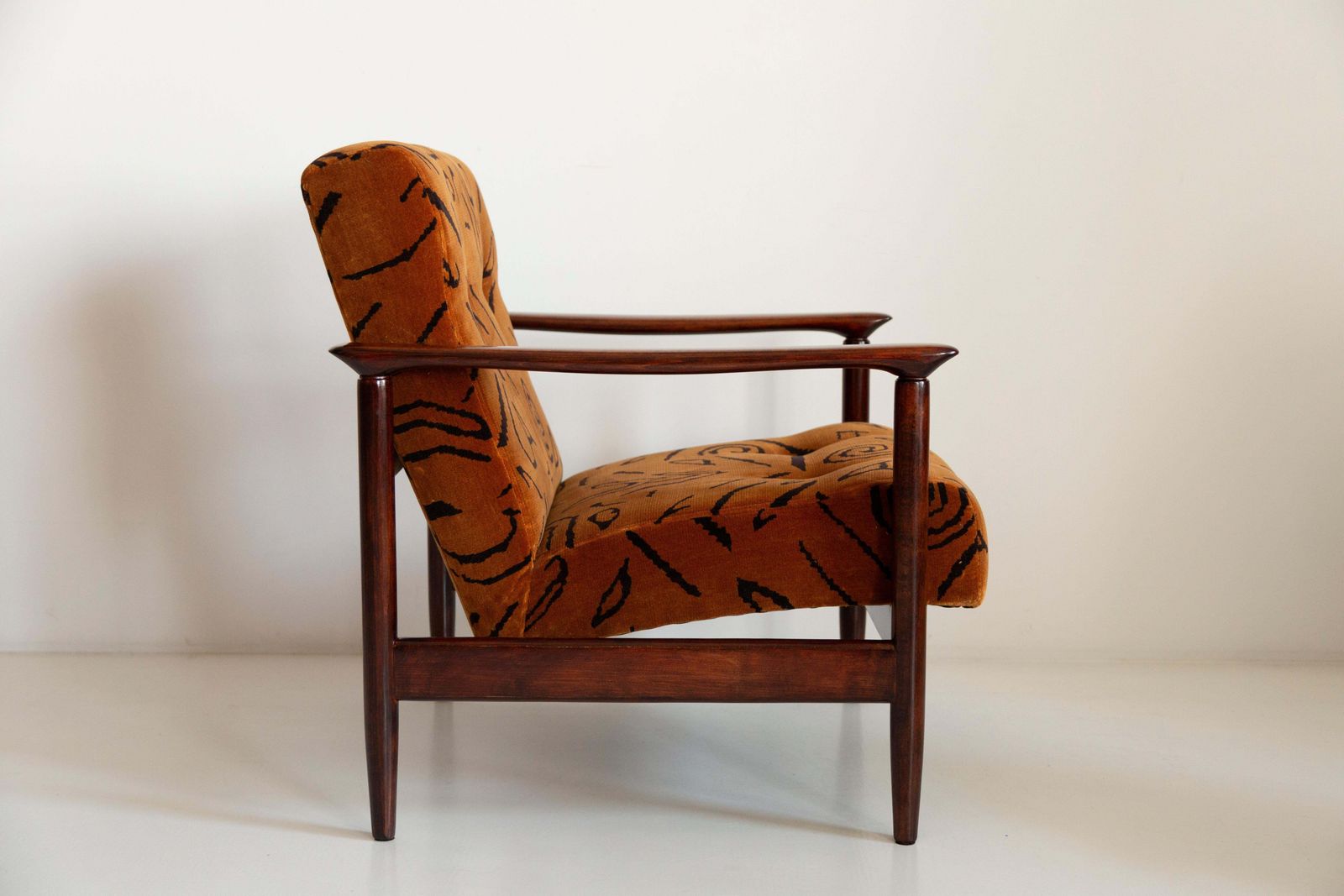 photo furniture Mid Century Leontigre Jacquard Armchair, Gfm 142, Edmund Homa, Europe, 1960s